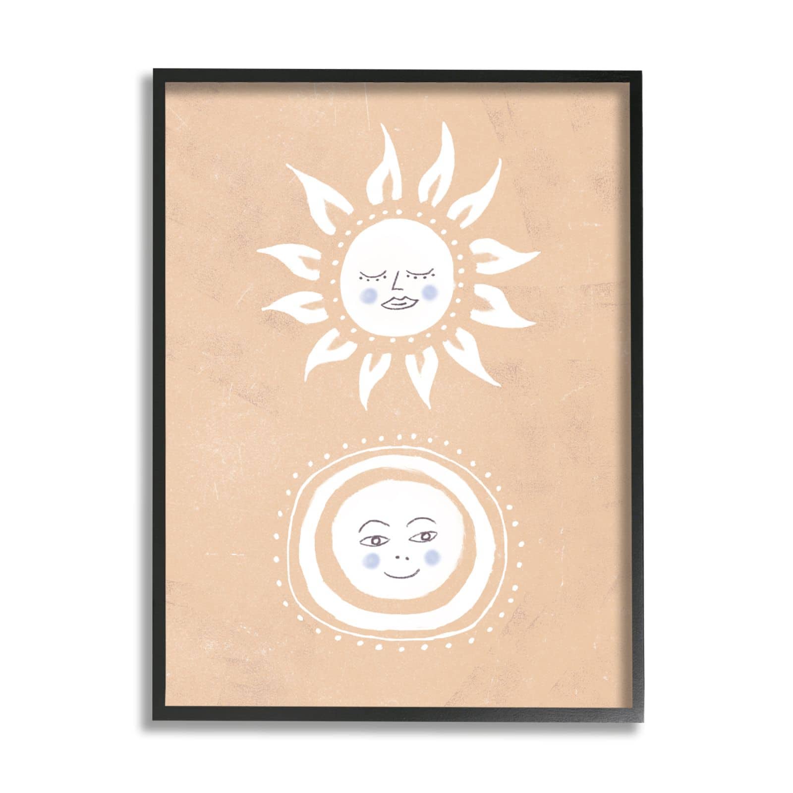 Stupell Industries Rising Sun and Moon Children's Boho Chic Sky Framed Wall Art
