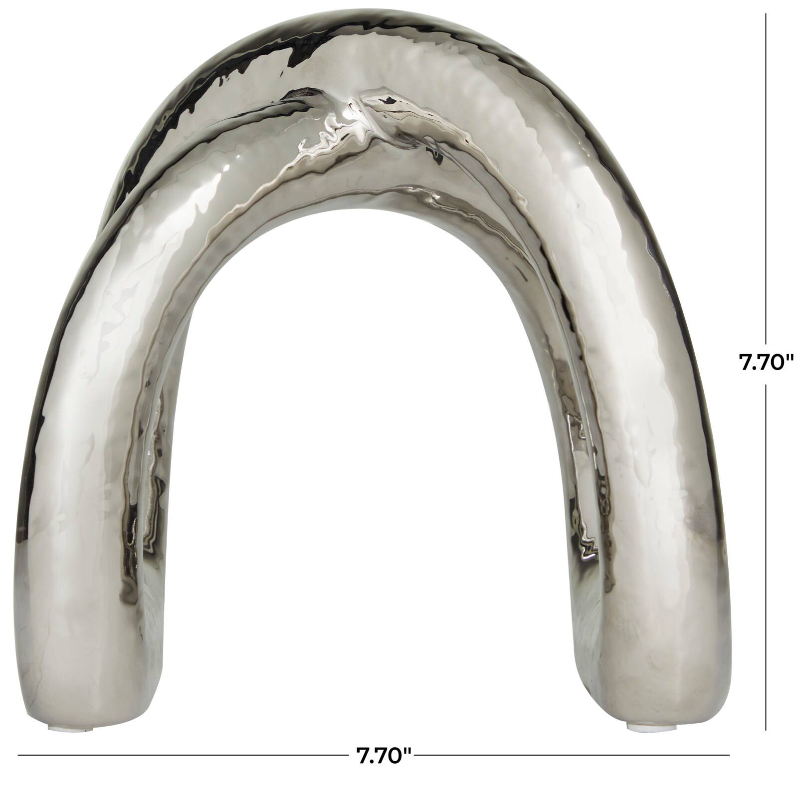 CosmoLiving by Cosmopolitan 8" Porcelain Arched Abstract Sculpture