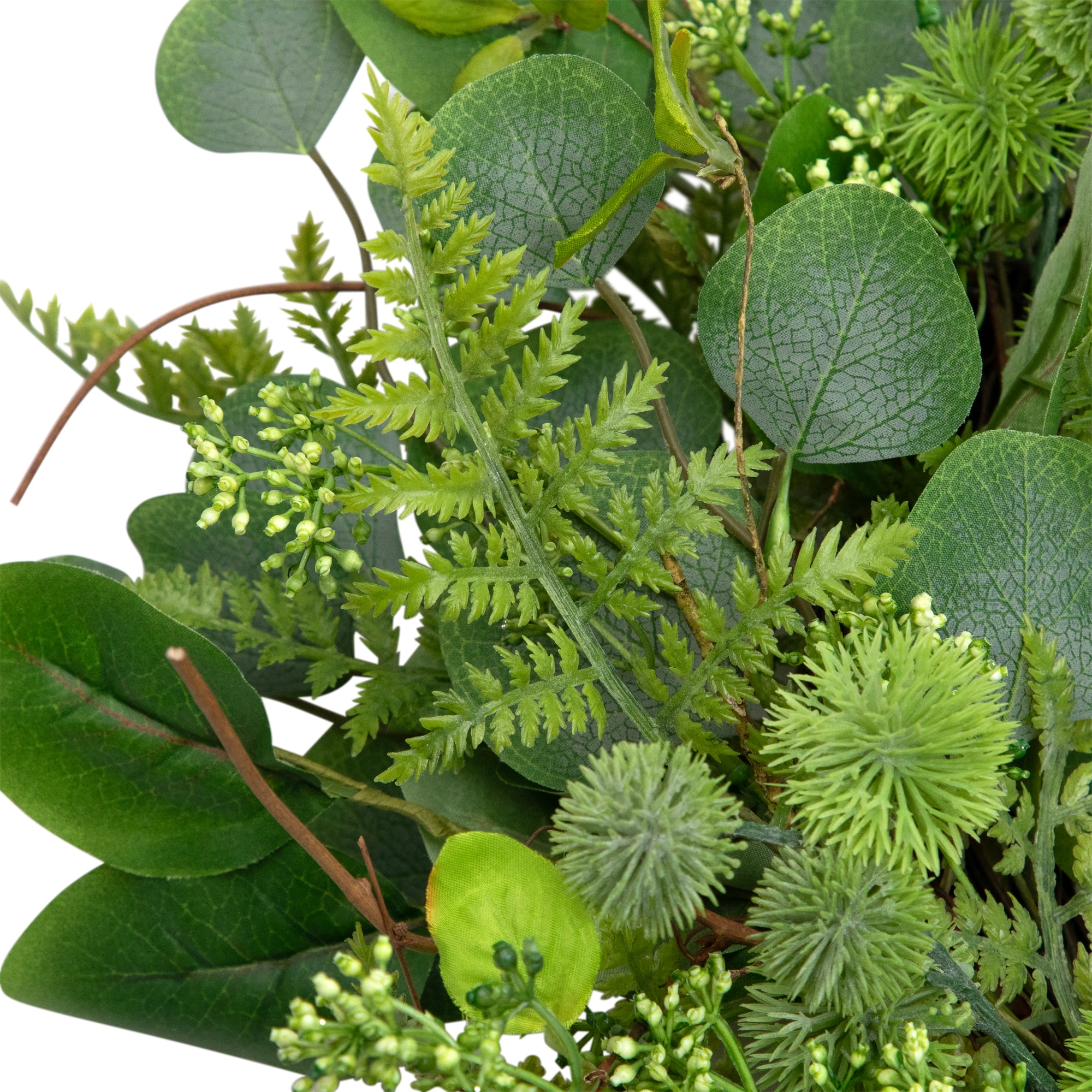 24" Seeded Eucalyptus & Sweet Gum Flowers Spring Artificial Wreath