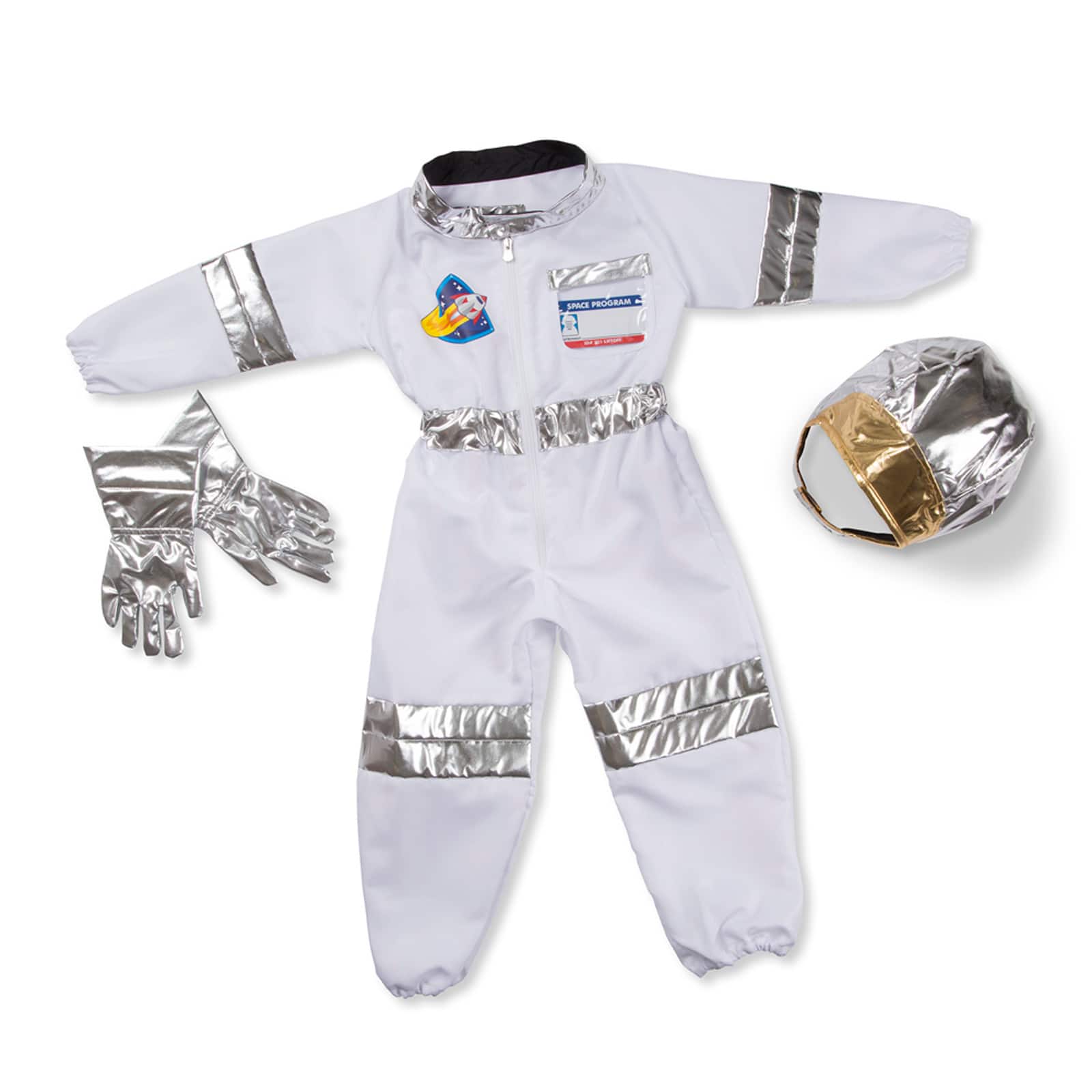 Melissa & Doug Astronaut Role Play Set Unisex Dress Up Costume, One Size, Multiple Colors