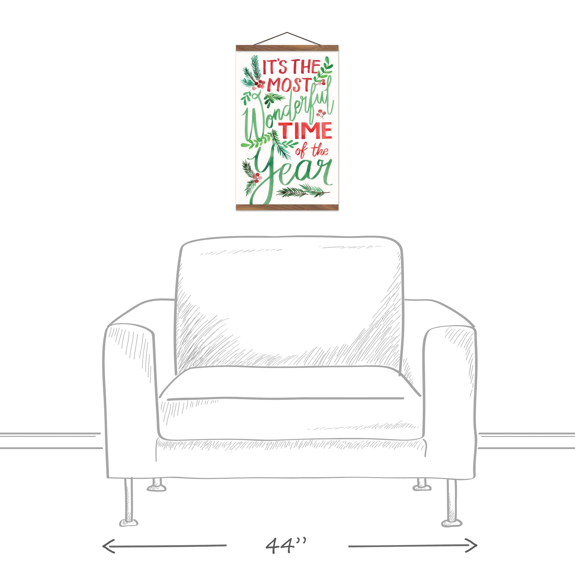 It's the Most Wonderful Time of the Year Teak Hanging Canvas