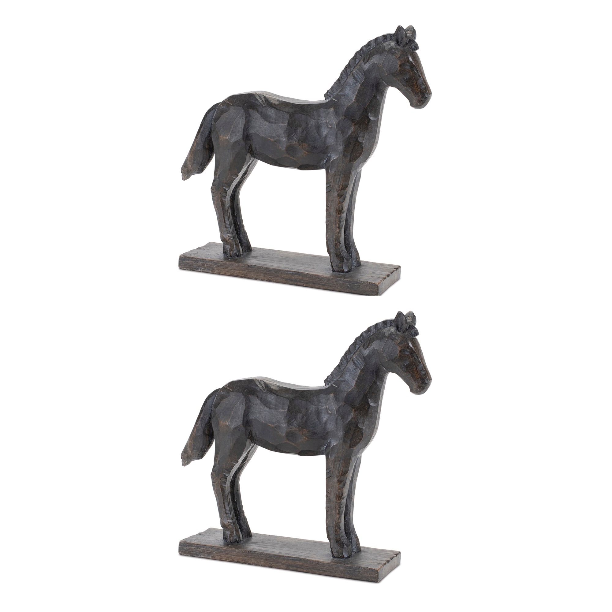 92151DS 8 x 8.5 in. Resin Horse on Stand Figure, Black - Set of 2
