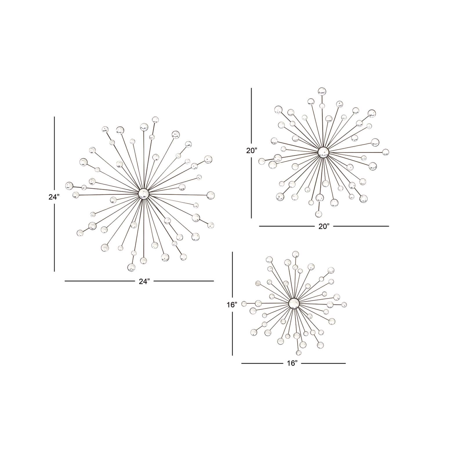 Clear Acrylic Starburst Glam Wall Decor Set