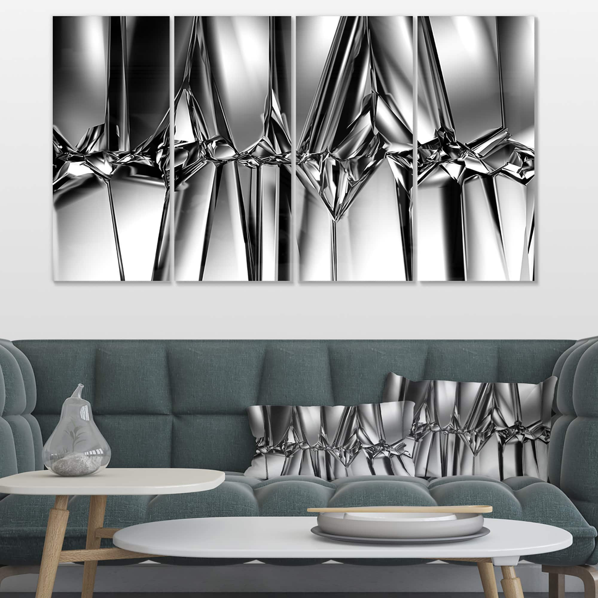 Designart - Black White Crystal Background