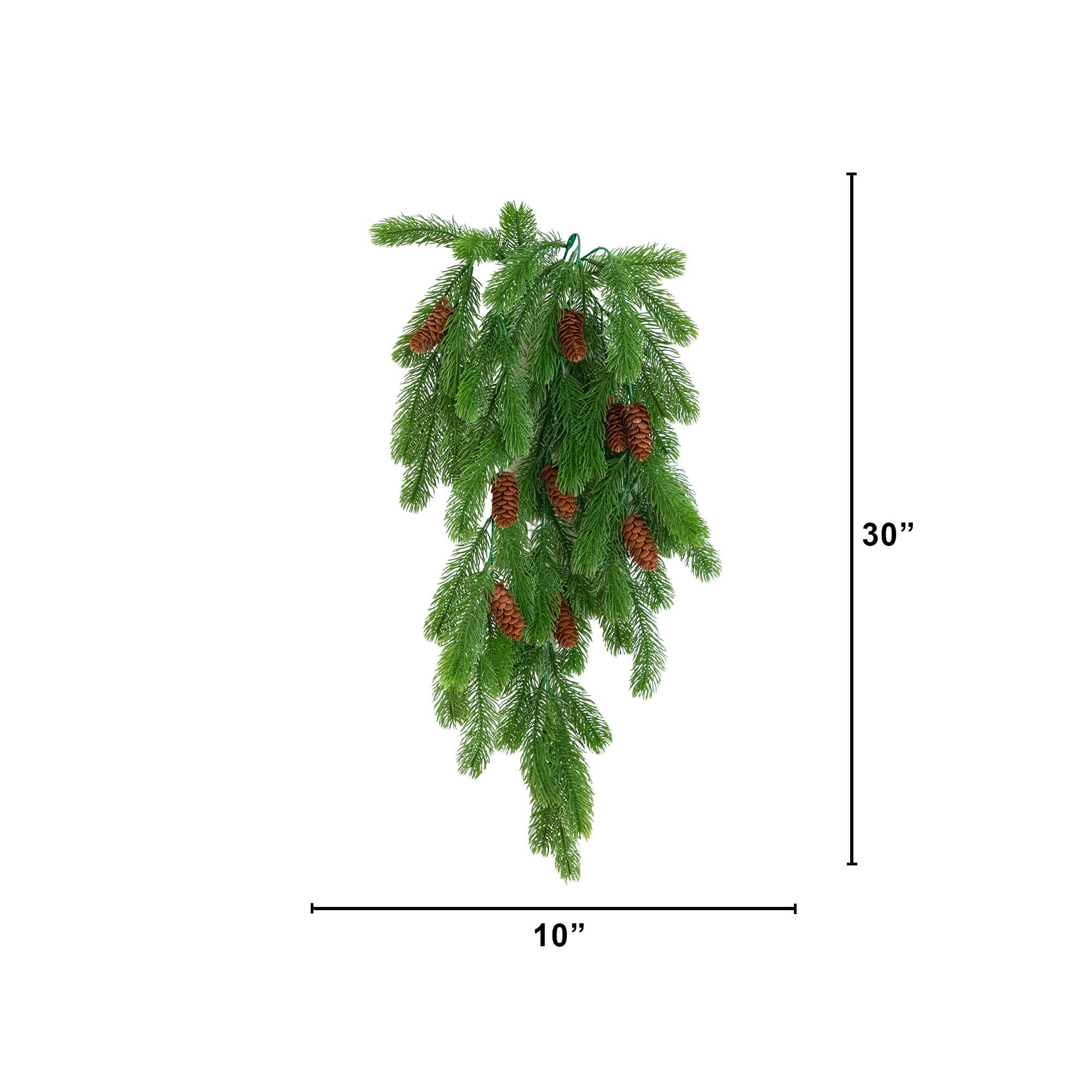 Nearly Natural 30" UV Resistant Artificial Christmas Pine & Pinecone Hanging Plants, 3ct.