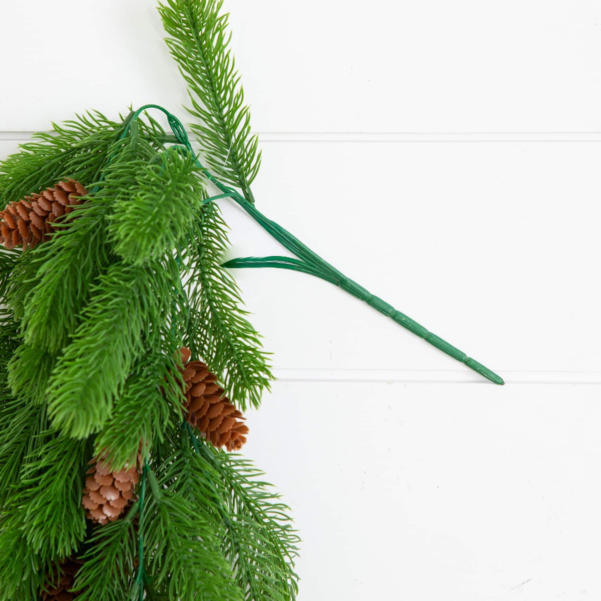 Nearly Natural 30" UV Resistant Artificial Christmas Pine & Pinecone Hanging Plants, 3ct.