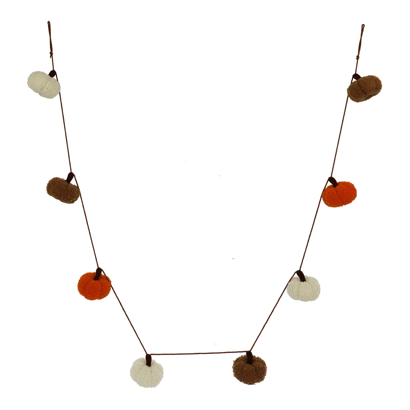 6ft. Orange, Cream & Brown Fabric Pumpkin Garland by Ashland®