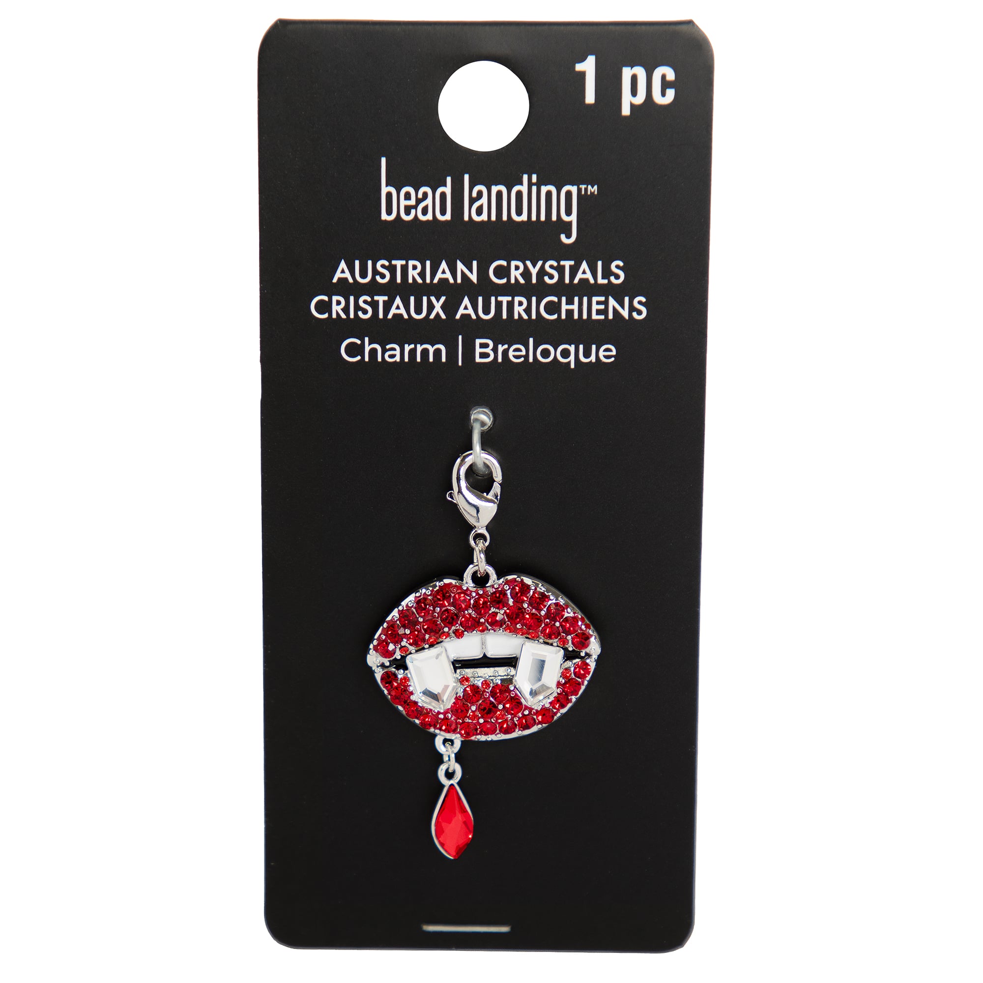 Vampire Lips Austrian Crystal Charm by Bead Landing™