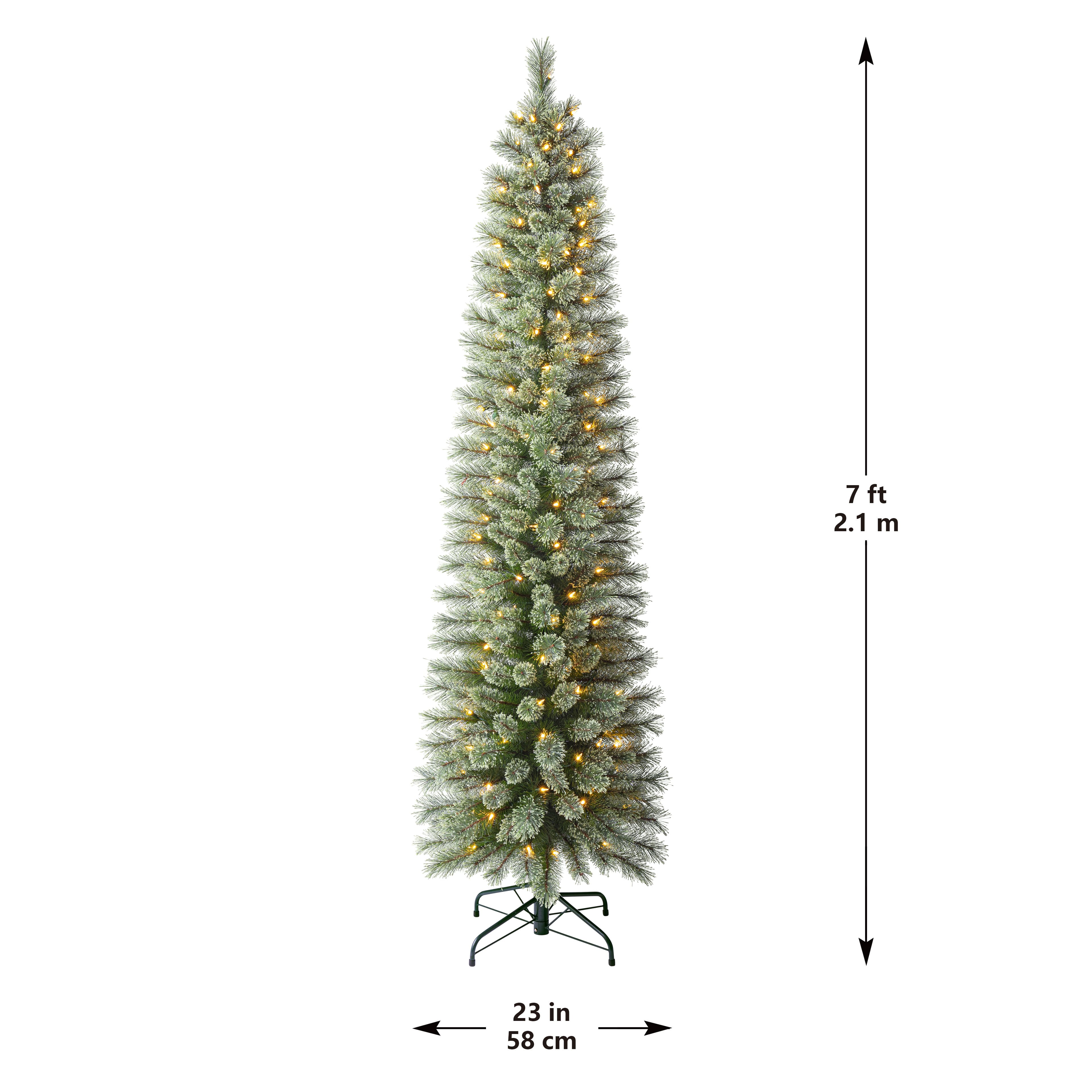 7ft. Pre-Lit Cashmere Pencil Artificial Christmas Tree, Warm White LED Lights by Ashland®