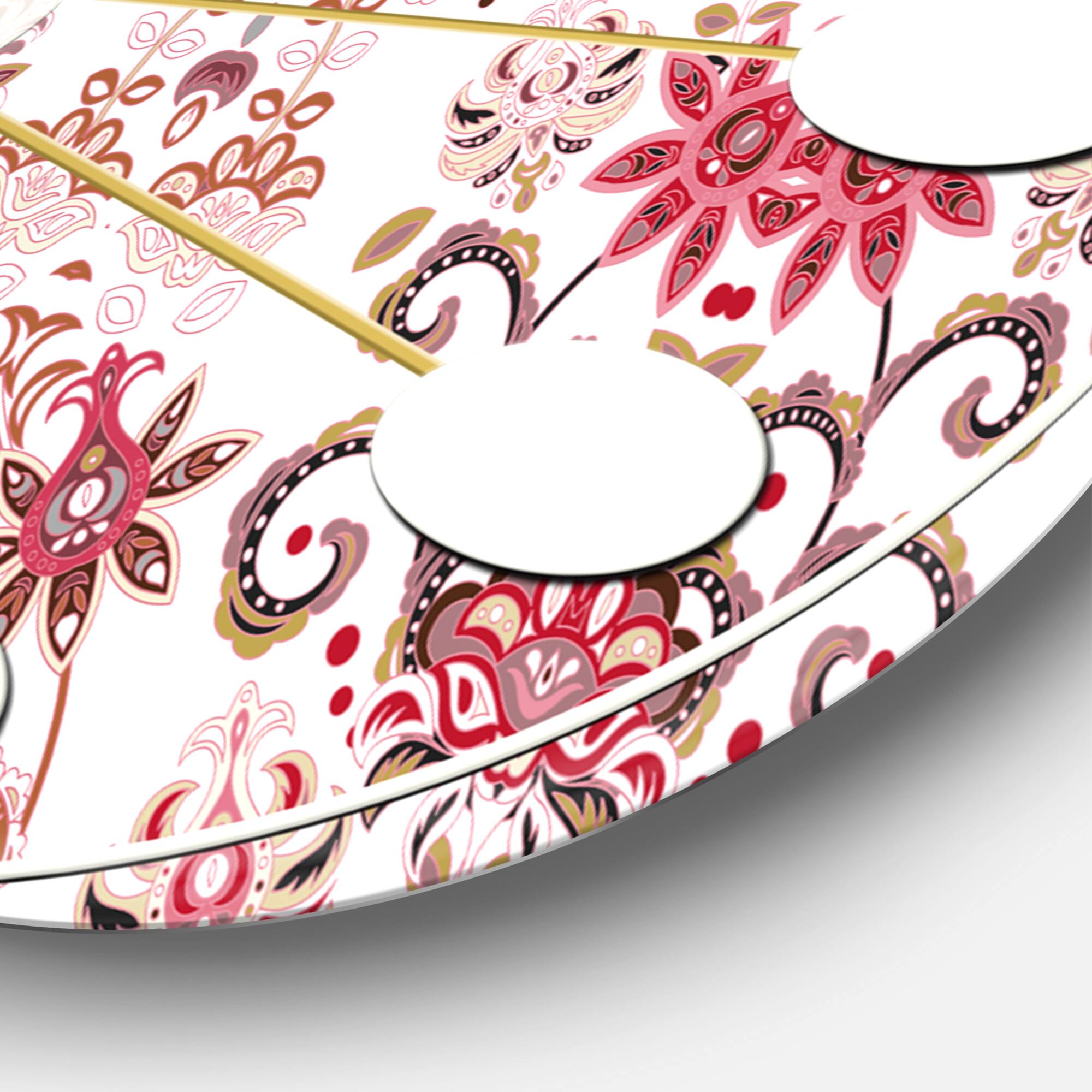 Designart 'Ornamental Retro Pattern Mid-Century Modern Wall Clock