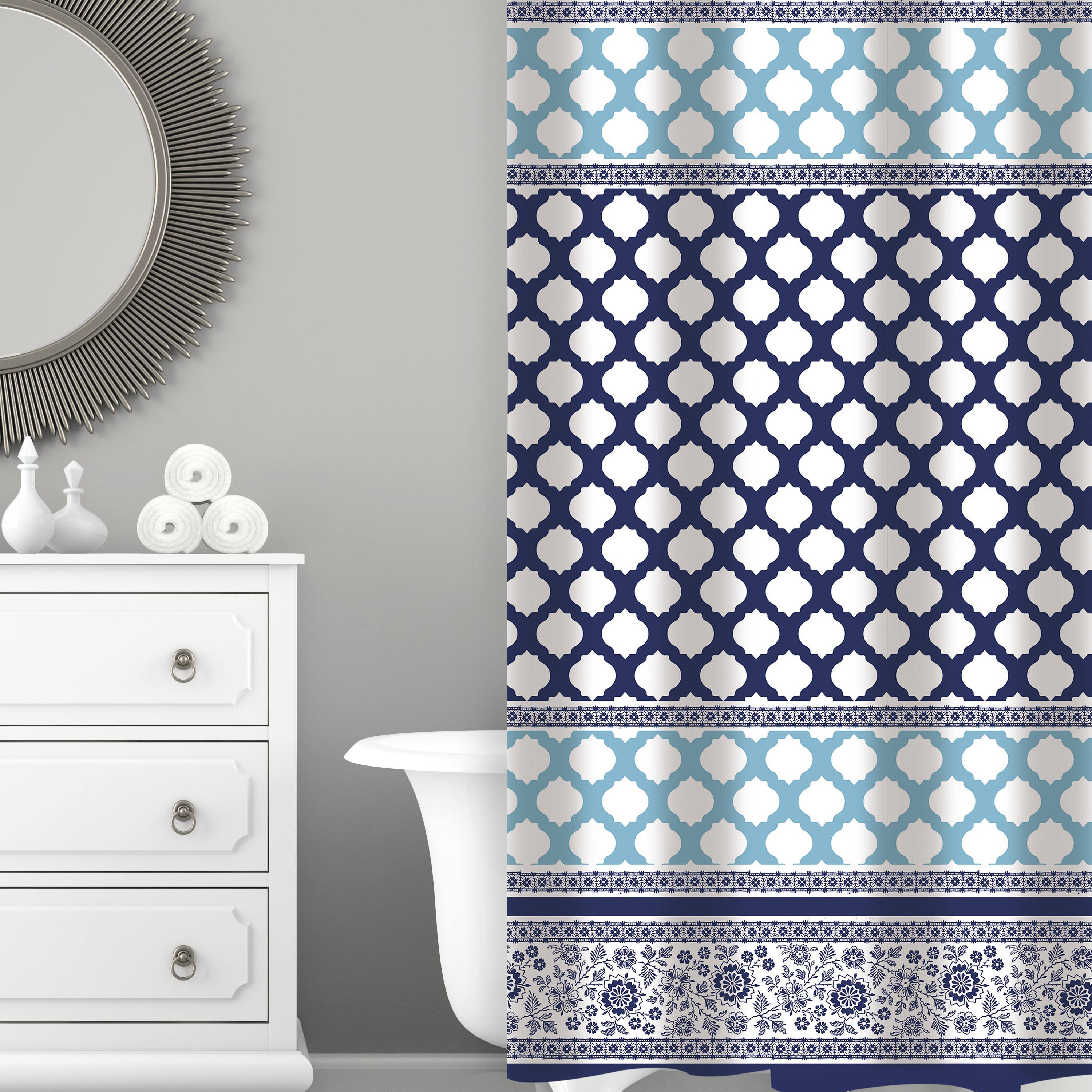 Bath Bliss Lattice Design Shower Curtain