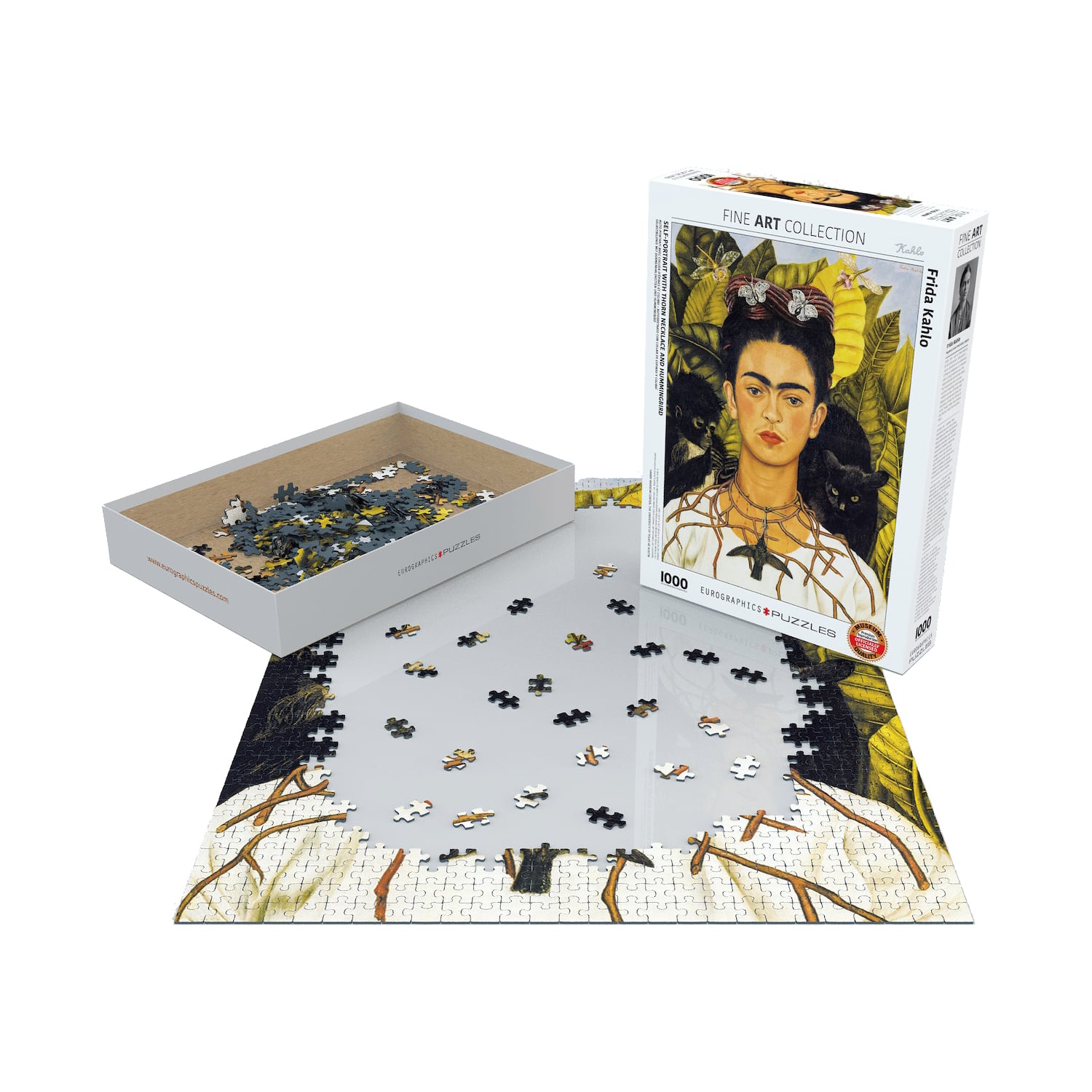 Frida Kahlo - Self-Portrait with Thorn Necklace and Hummingbird: 1000 Pcs