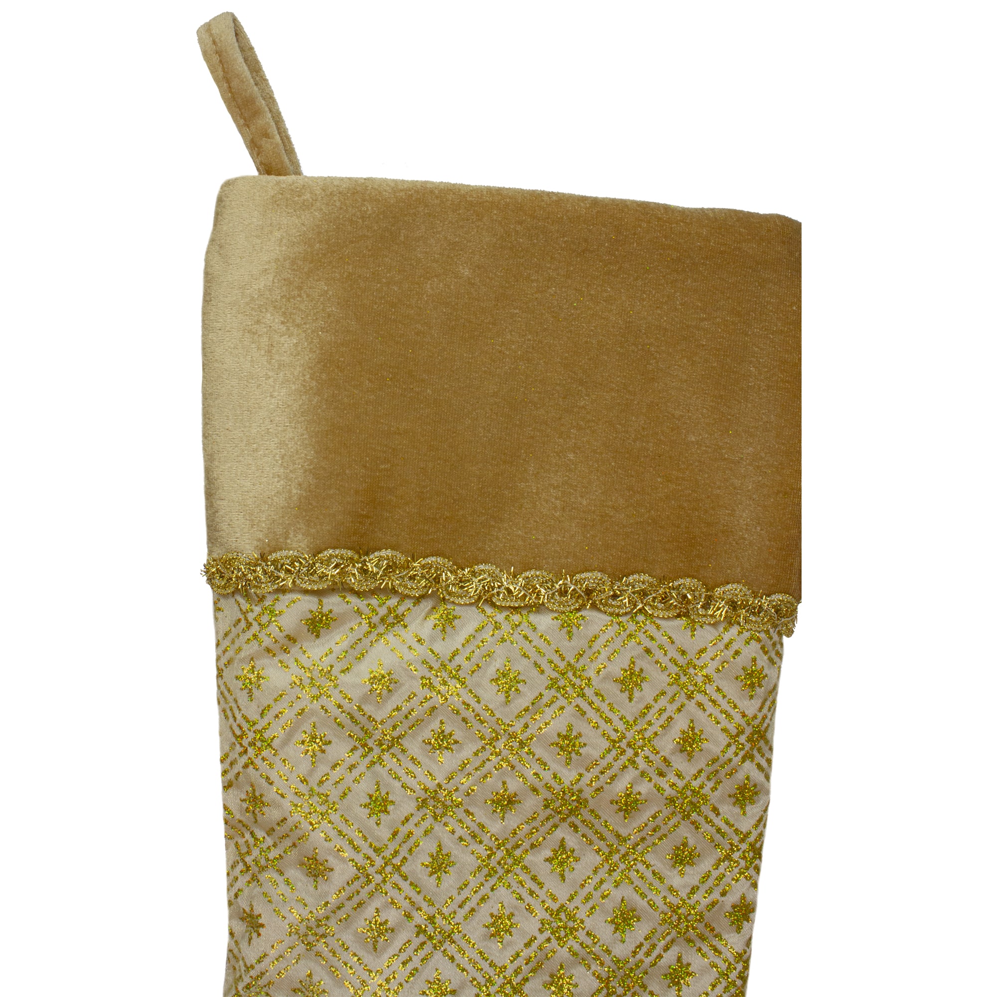 20.5" Gold Glitter Star Christmas Stocking