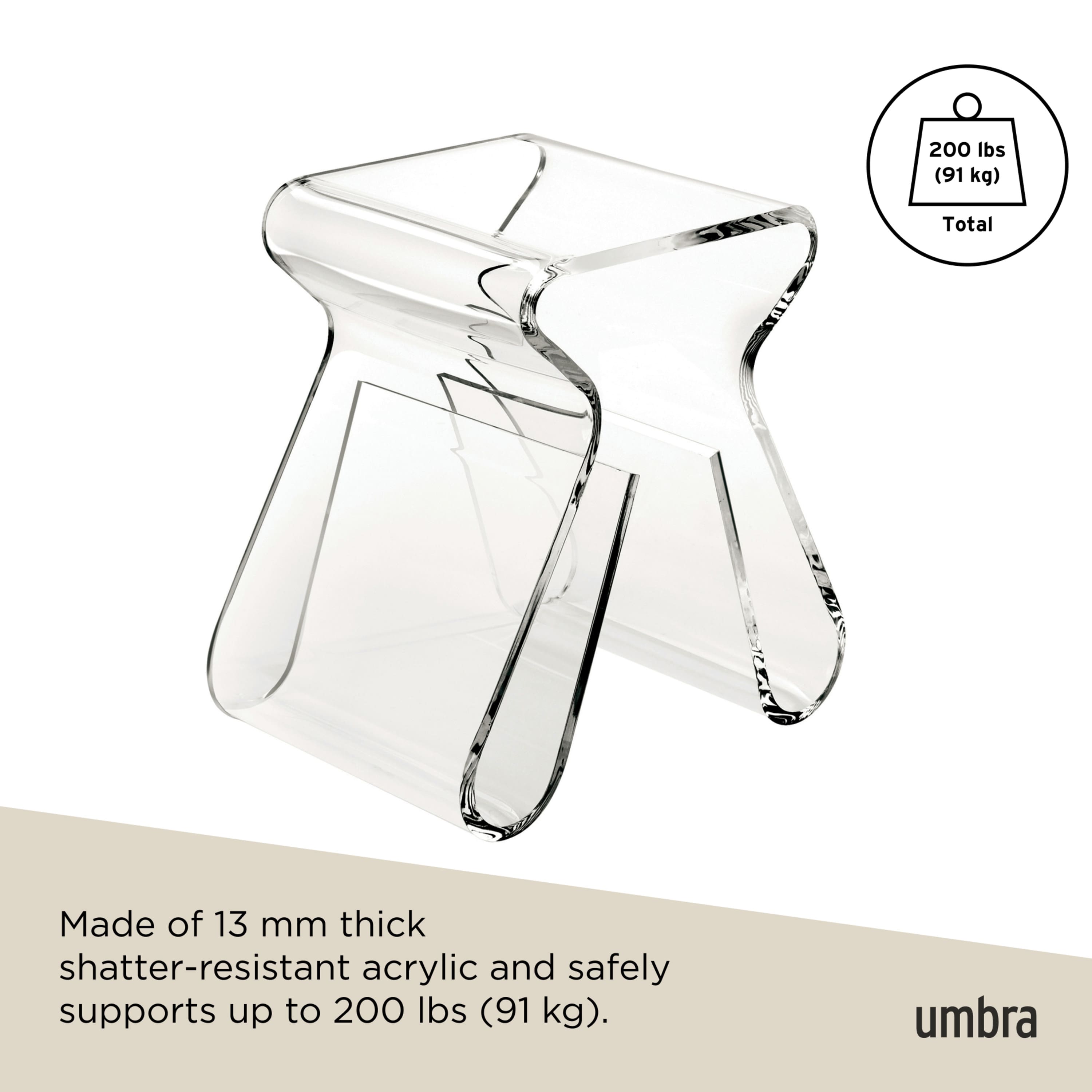 Umbra 17" x 17" Clear Magino Stool with Magazine Rack