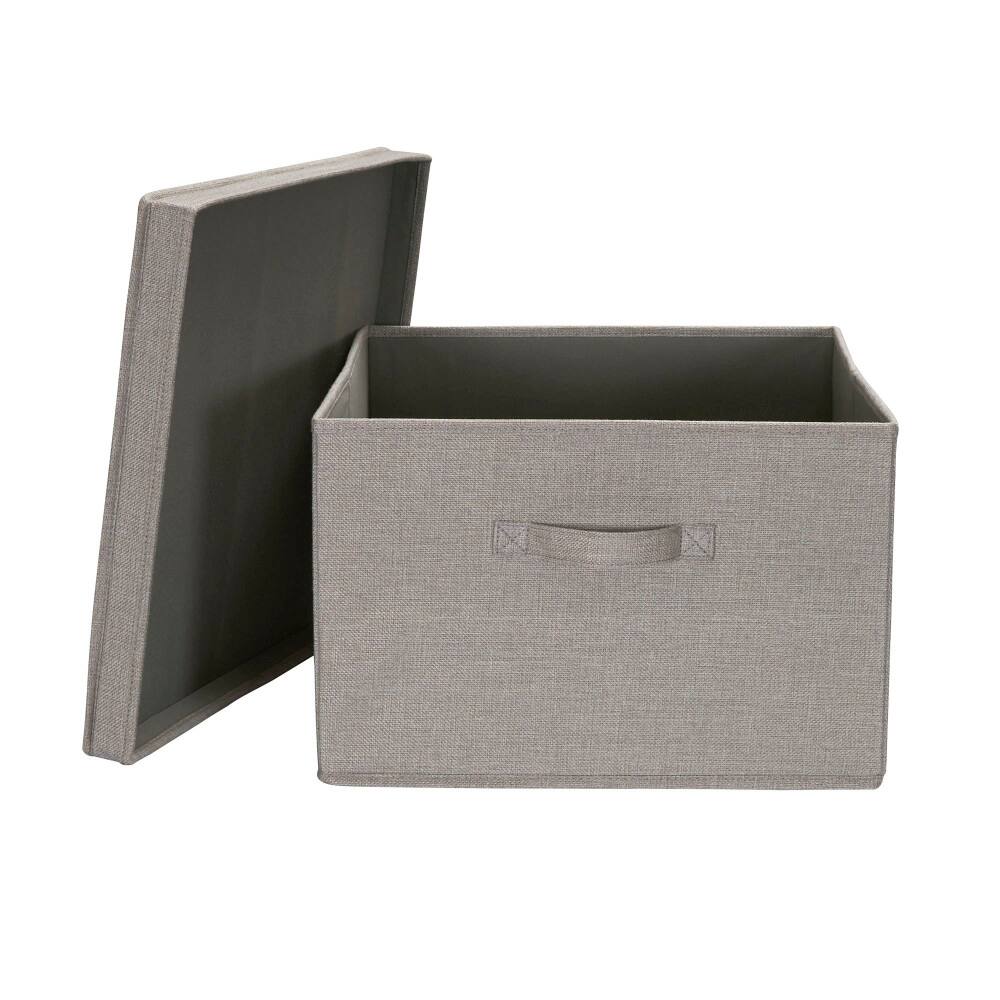 Household Essentials Fabric Storage Bin with Lid, 2ct.