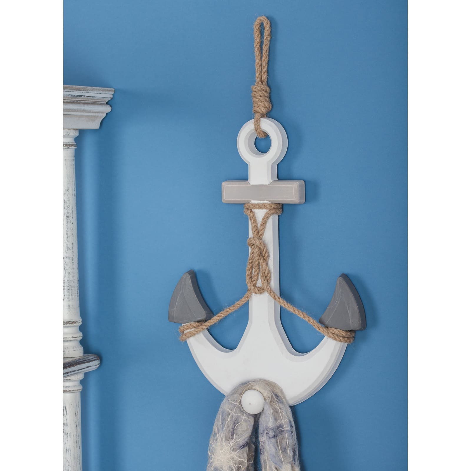 White Coastal Wood Wall Decor, 23" x 12"