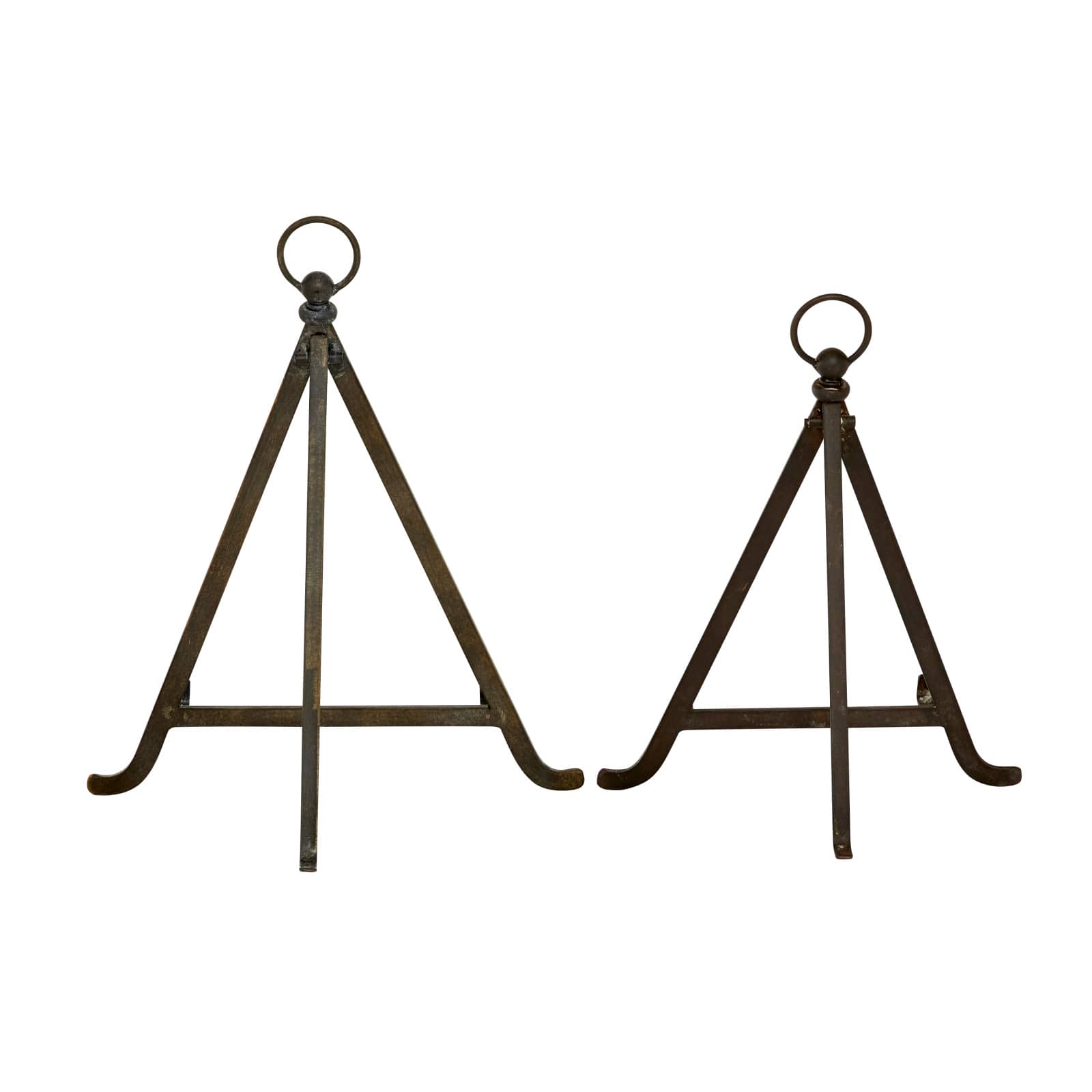 Set of 2" Bronze Metal Traditional Easels 13", 15"