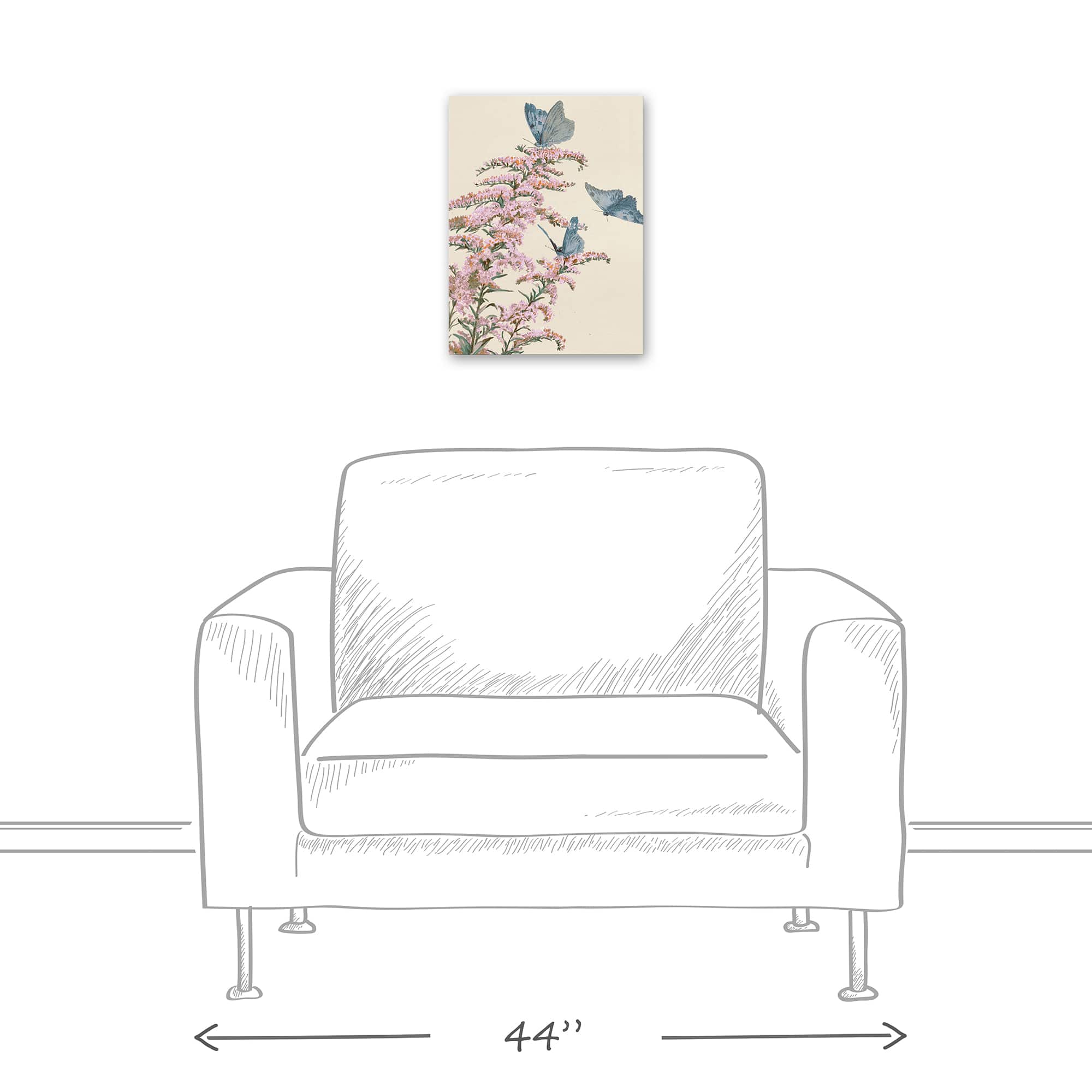 Butterflies And Lilac 12" x 16" Canvas Wall Art