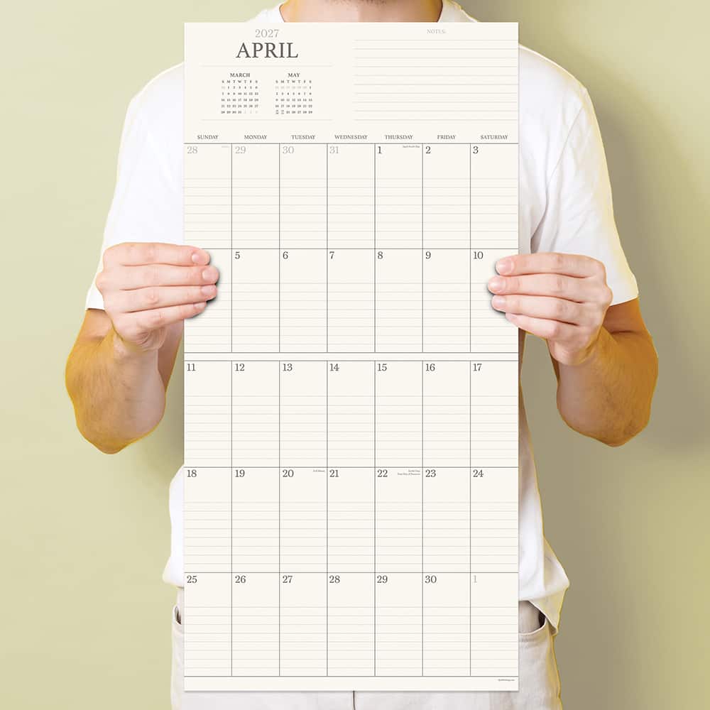 2027 Simple Aesthetic Grid Wall Calendar