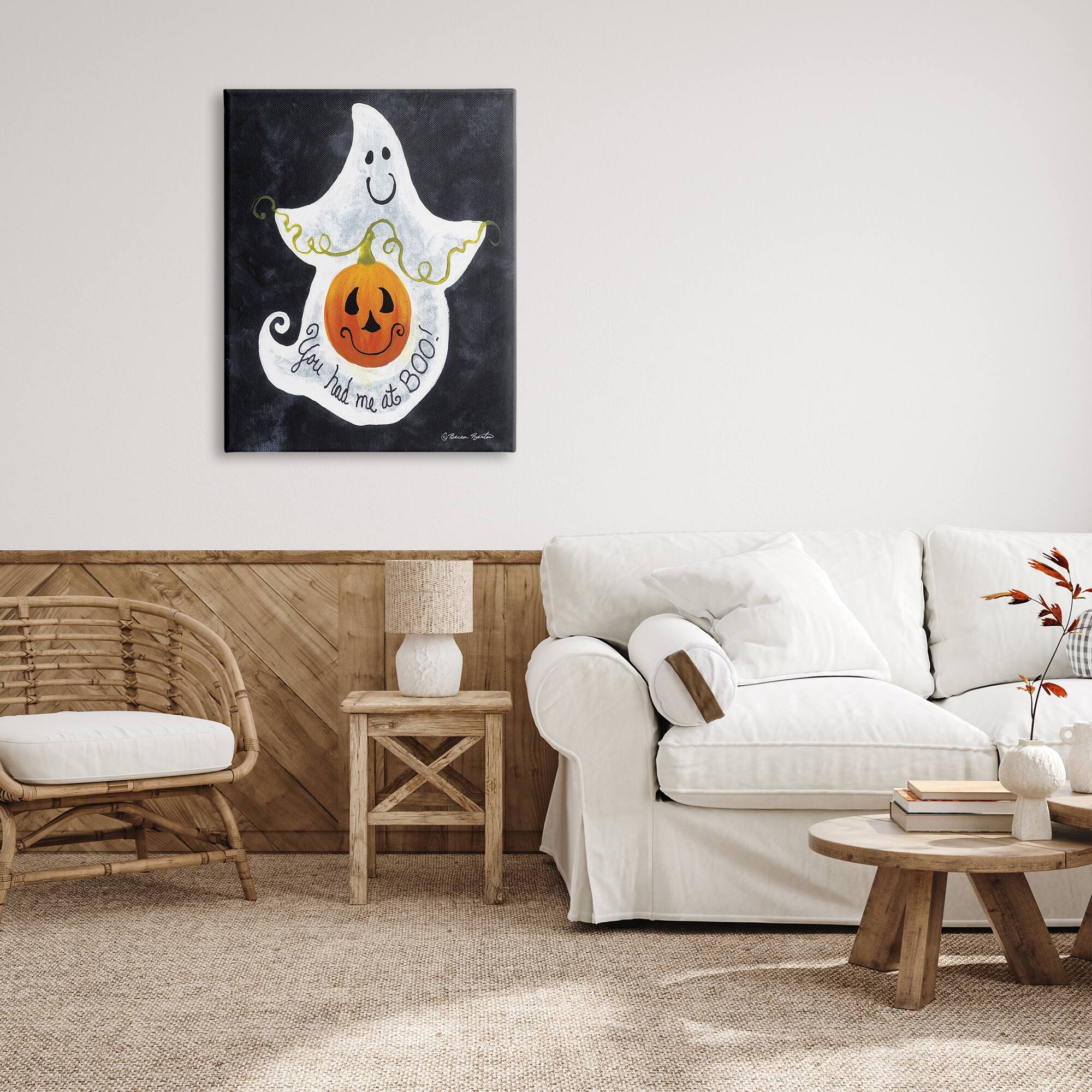 Stupell Industries You Had Me At Boo Ghost Canvas Wall Art