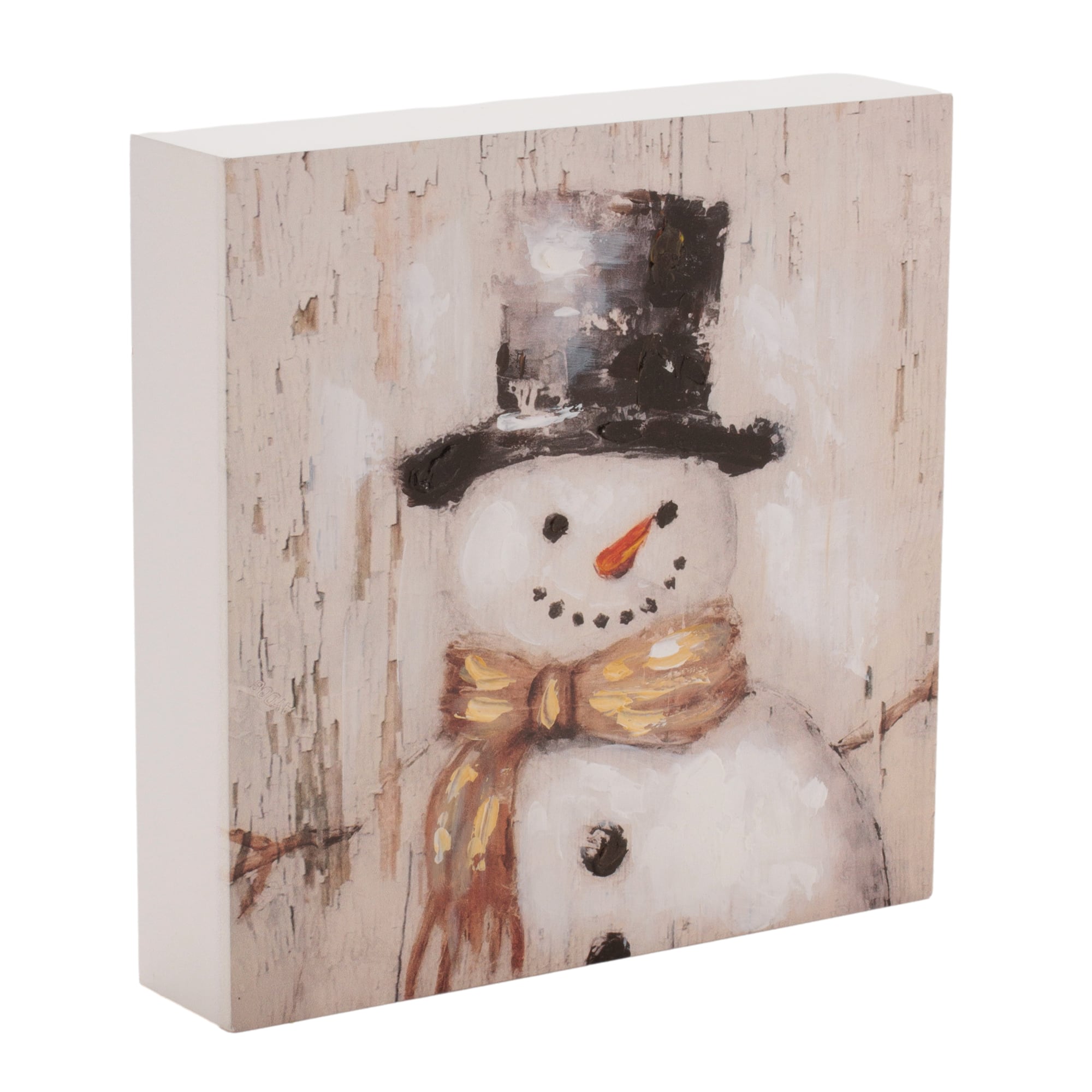 Melrose 7.5" Holiday Snowman Block Sign Set
