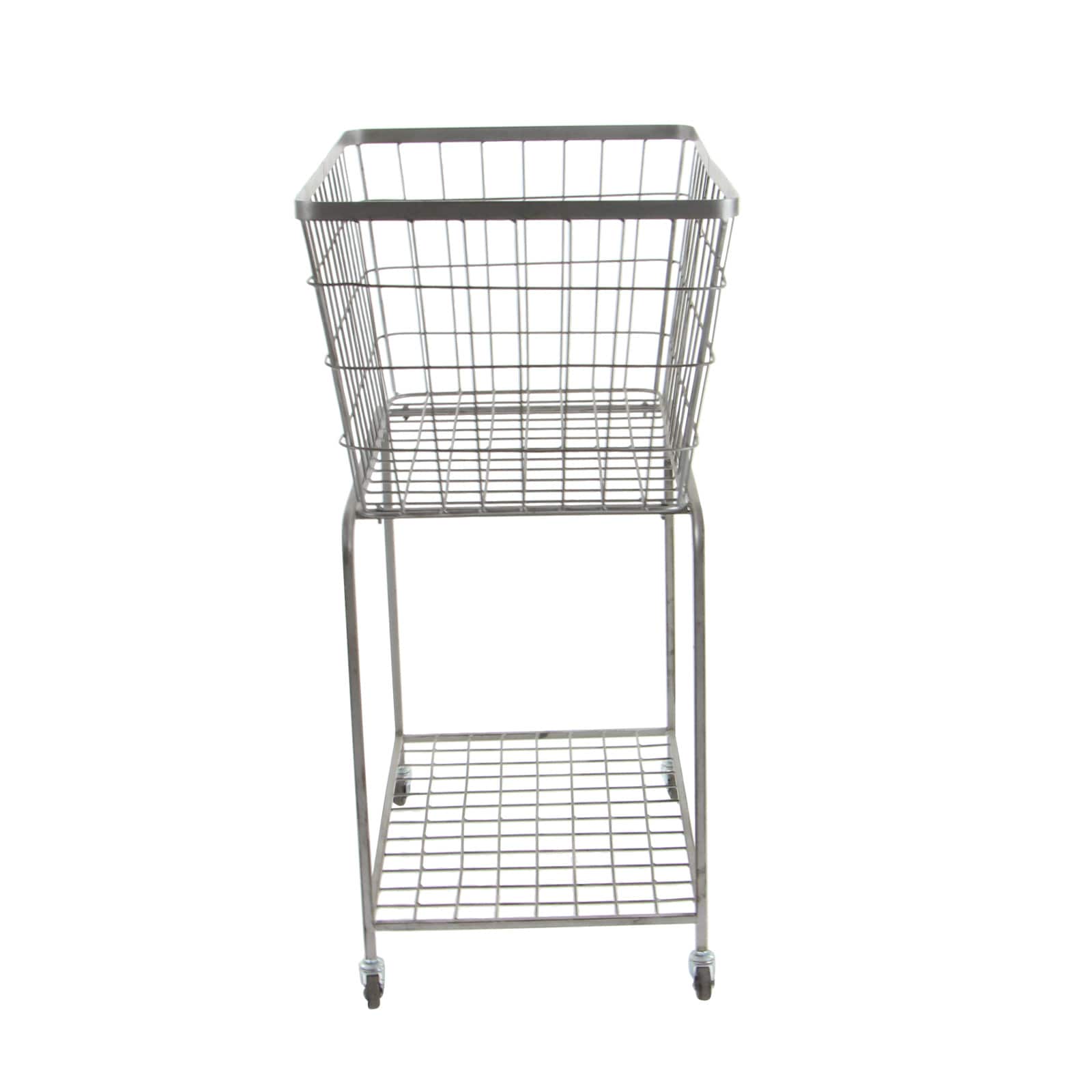 Gray Industrial Metal Storage Cart