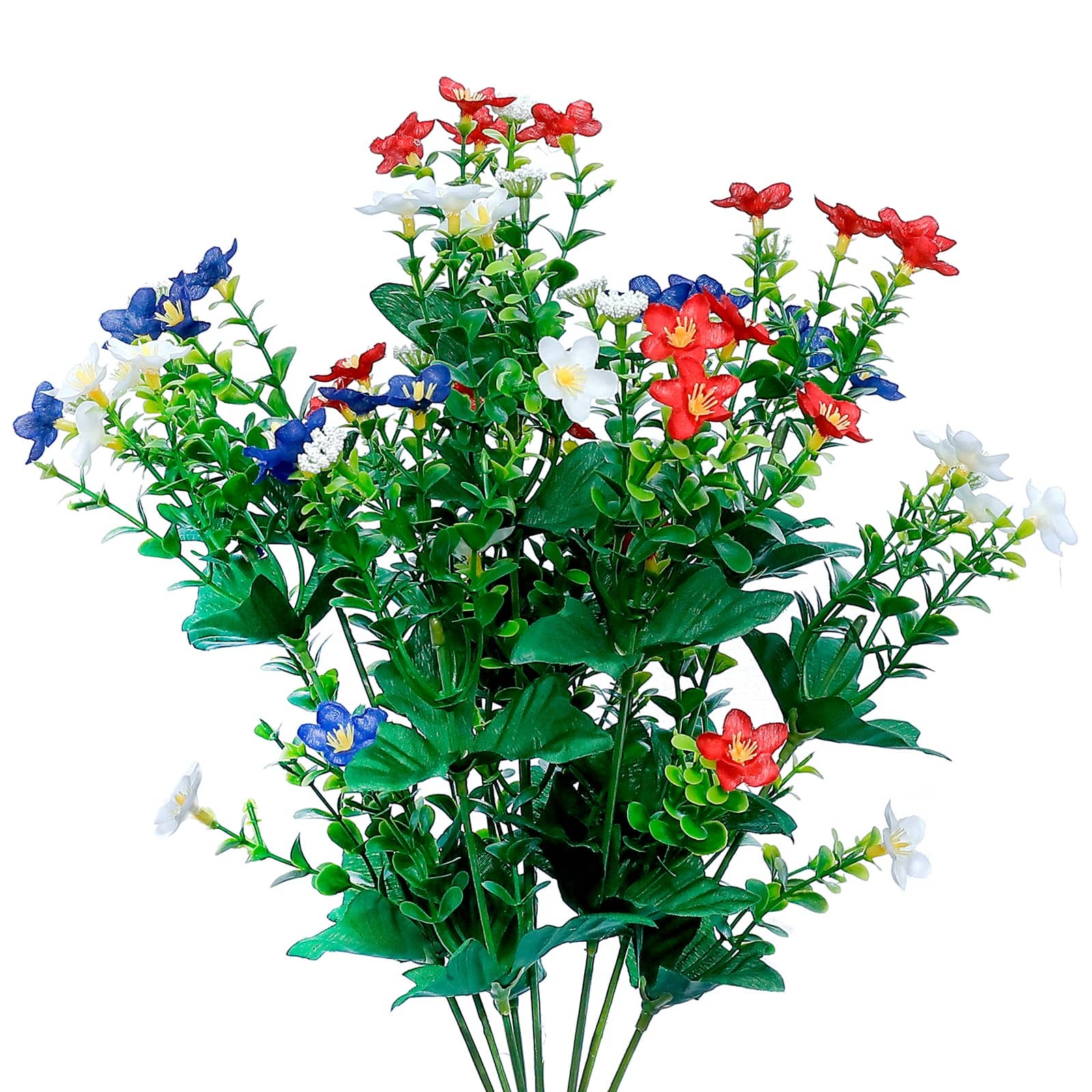 17.25" Red, White & Blue Wax Flower Bush by Celebrate It™