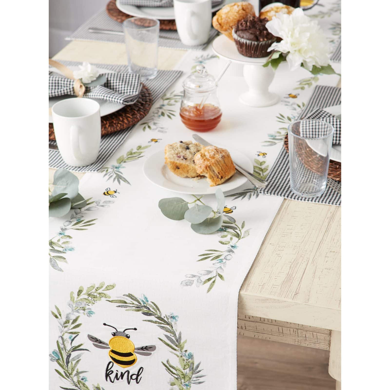DII® Bee Kind Reversible Embellished Placemats, 6ct. 