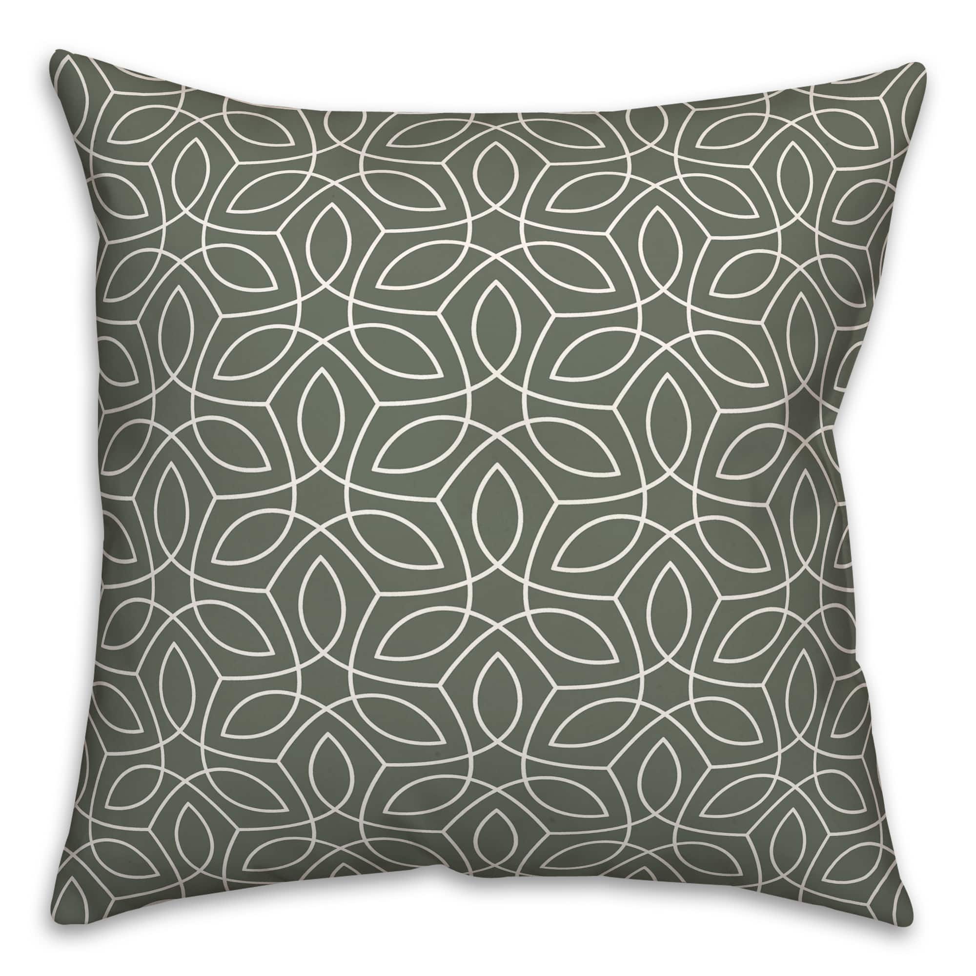 18" x 18" Leaf Swirls Indoor/Outdoor Throw Pillow