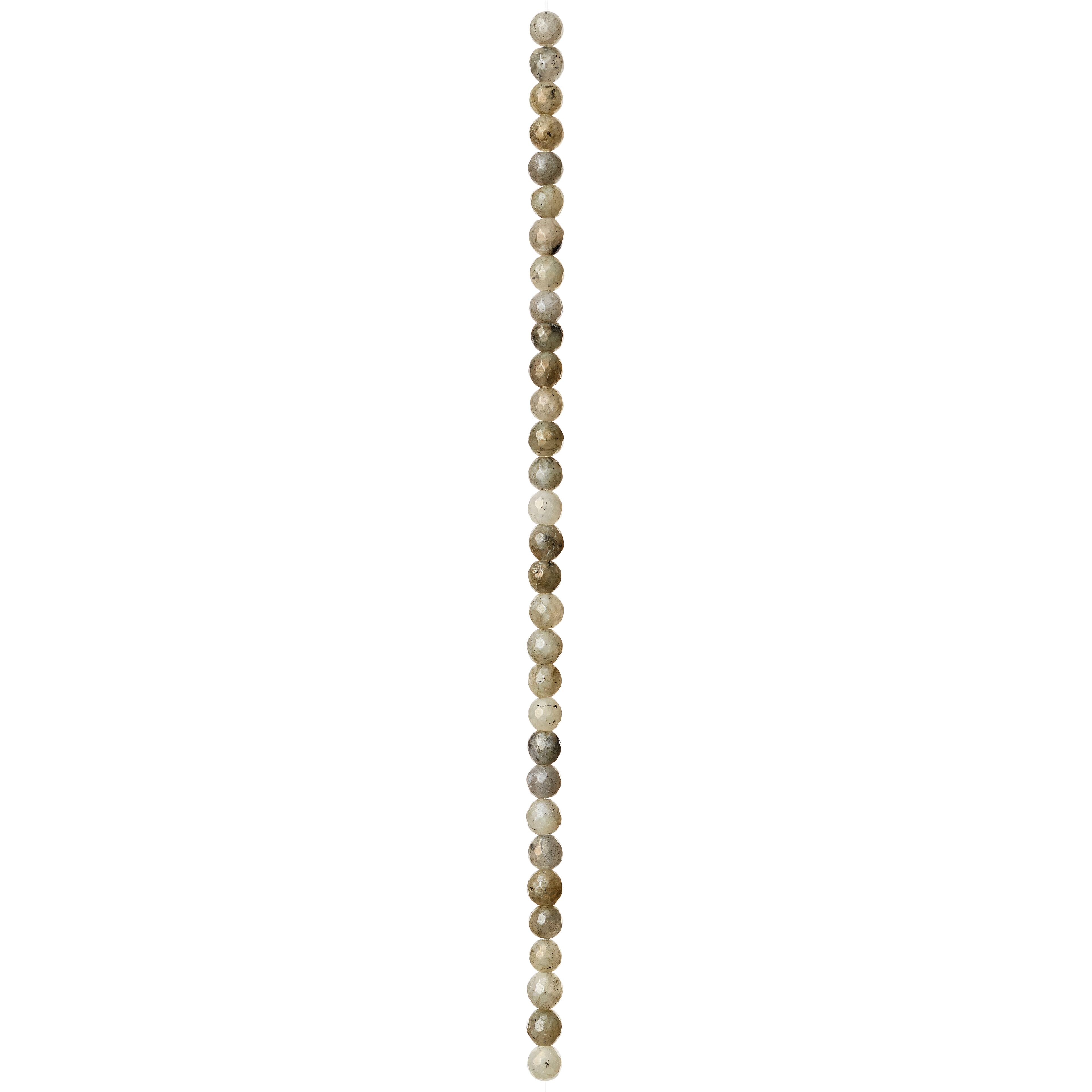 12 Pack: White Labradorite Silverite Faceted Round Beads, 6mm by Bead Landing®