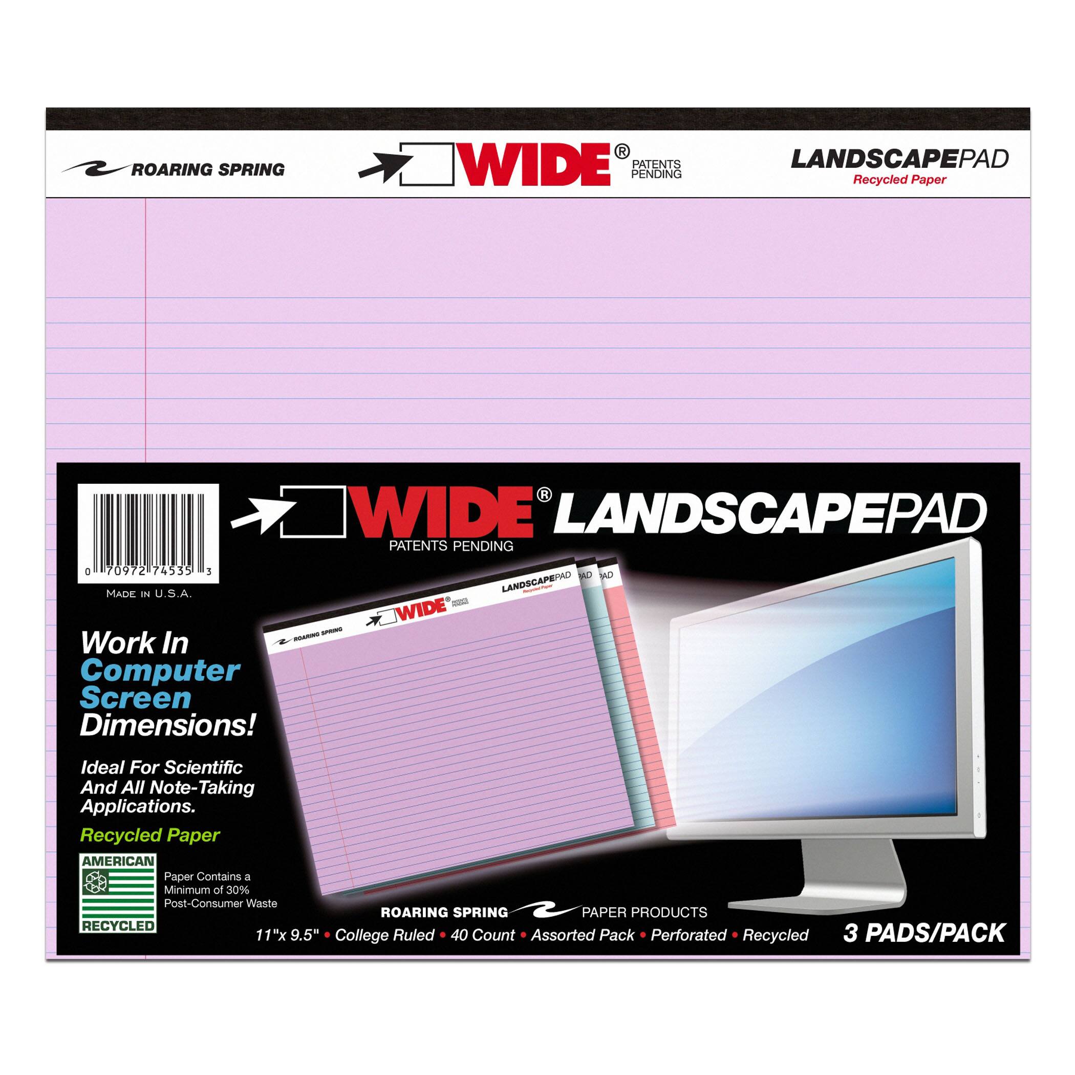 Orchid, Blue & Pink Landscape Legal Pad, Pack of 6