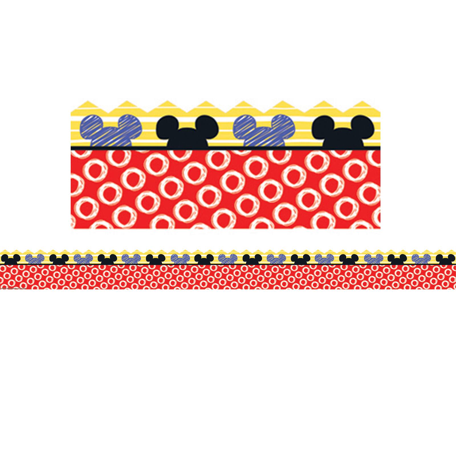 Eureka Deco Trim® Mickey® Color Pop! Peeking Head Extra Wide Border, 111ft.