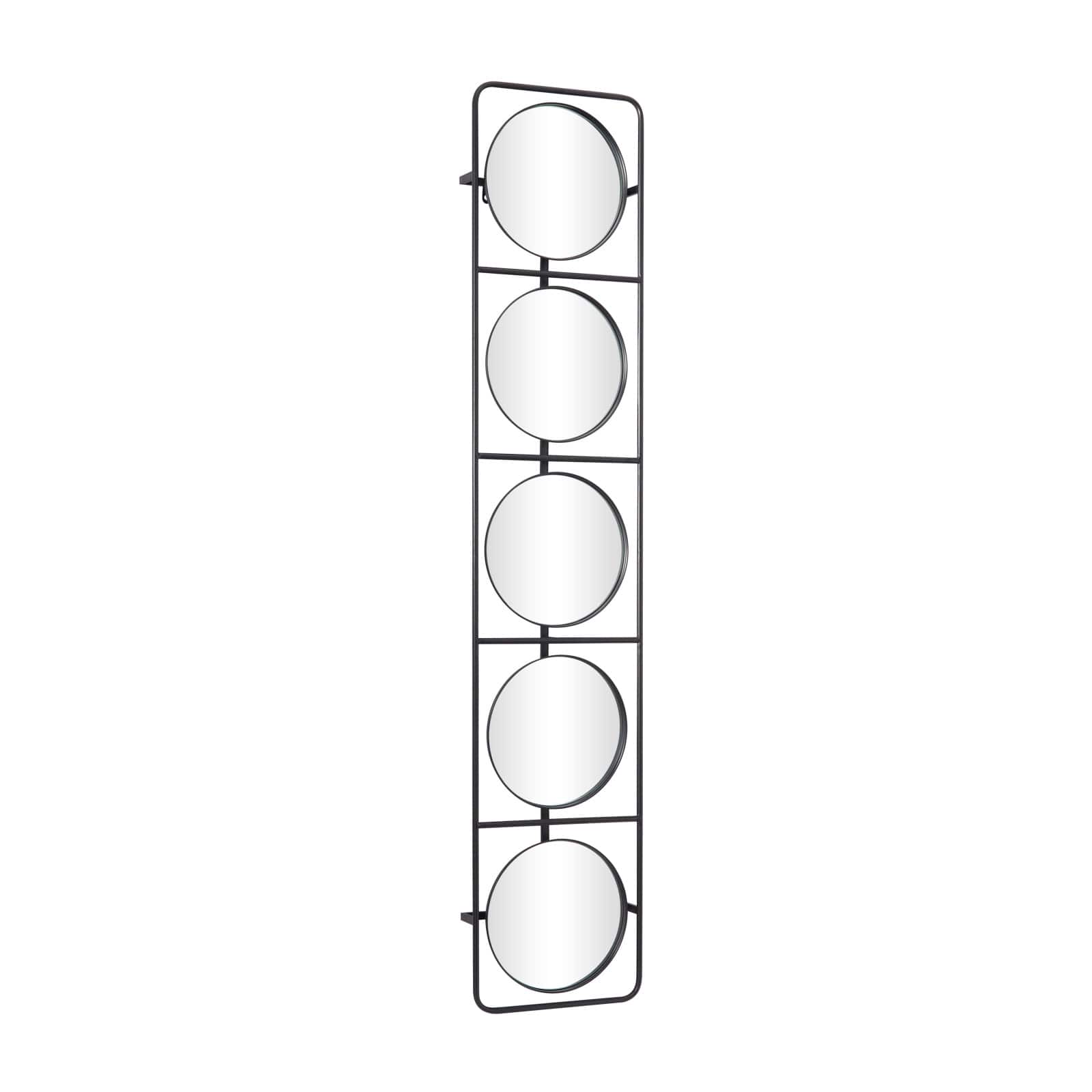 Black Modern Wall Mirror, 12" x 3" x 58"