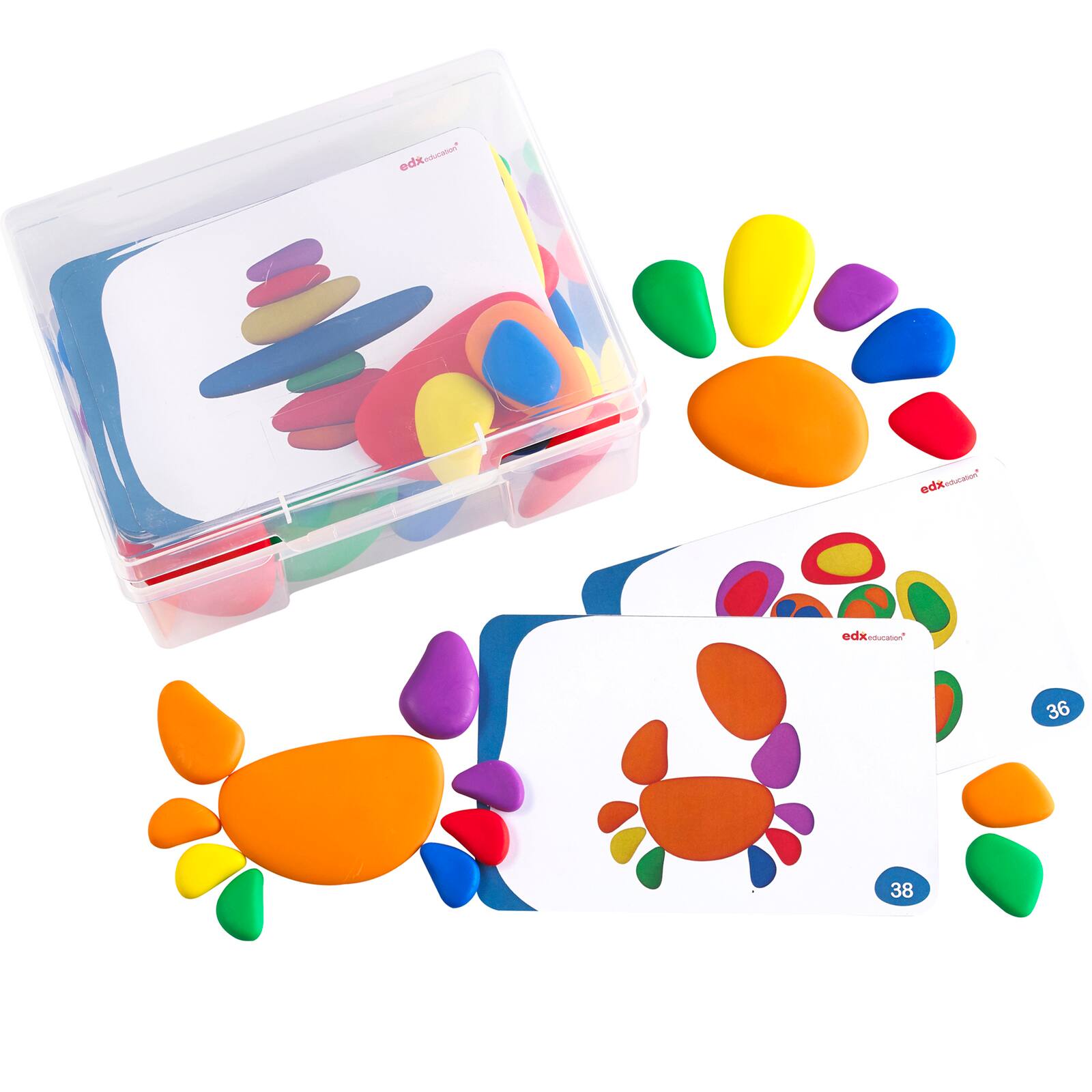 Rainbow Pebbles, Set of 36