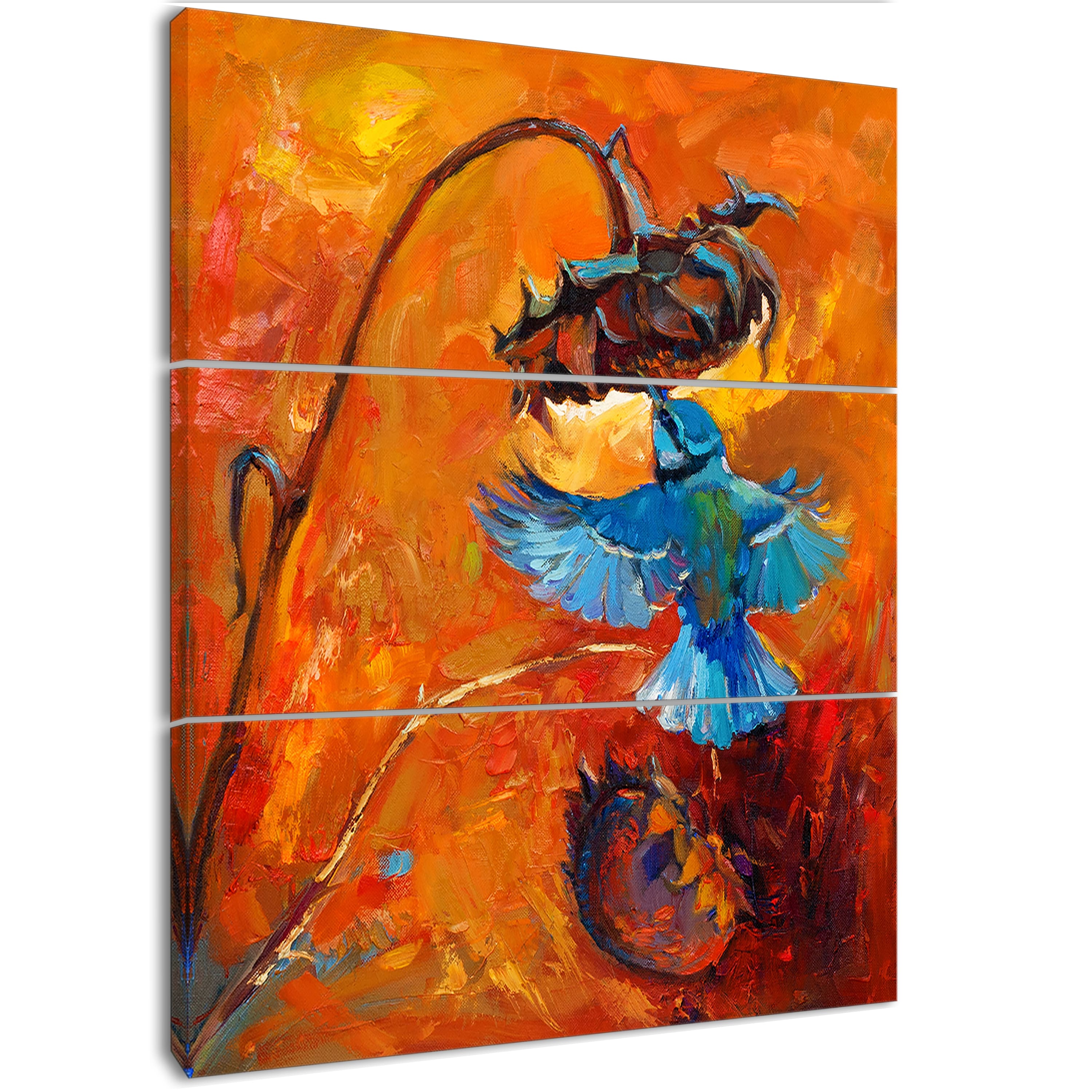 Designart - Hummingbird - Animals Painting Print on Wrapped Canvas set