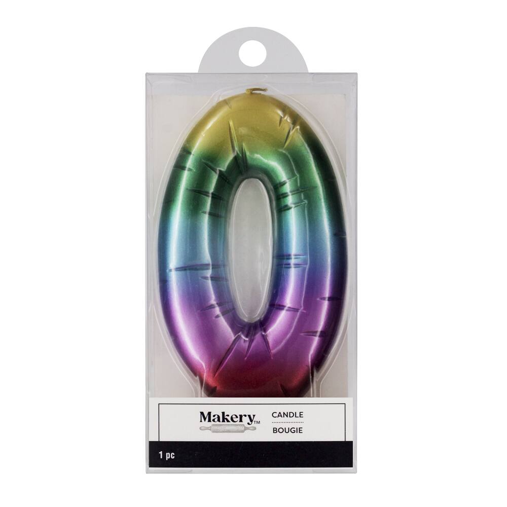 Rainbow Number Candle by Makery
