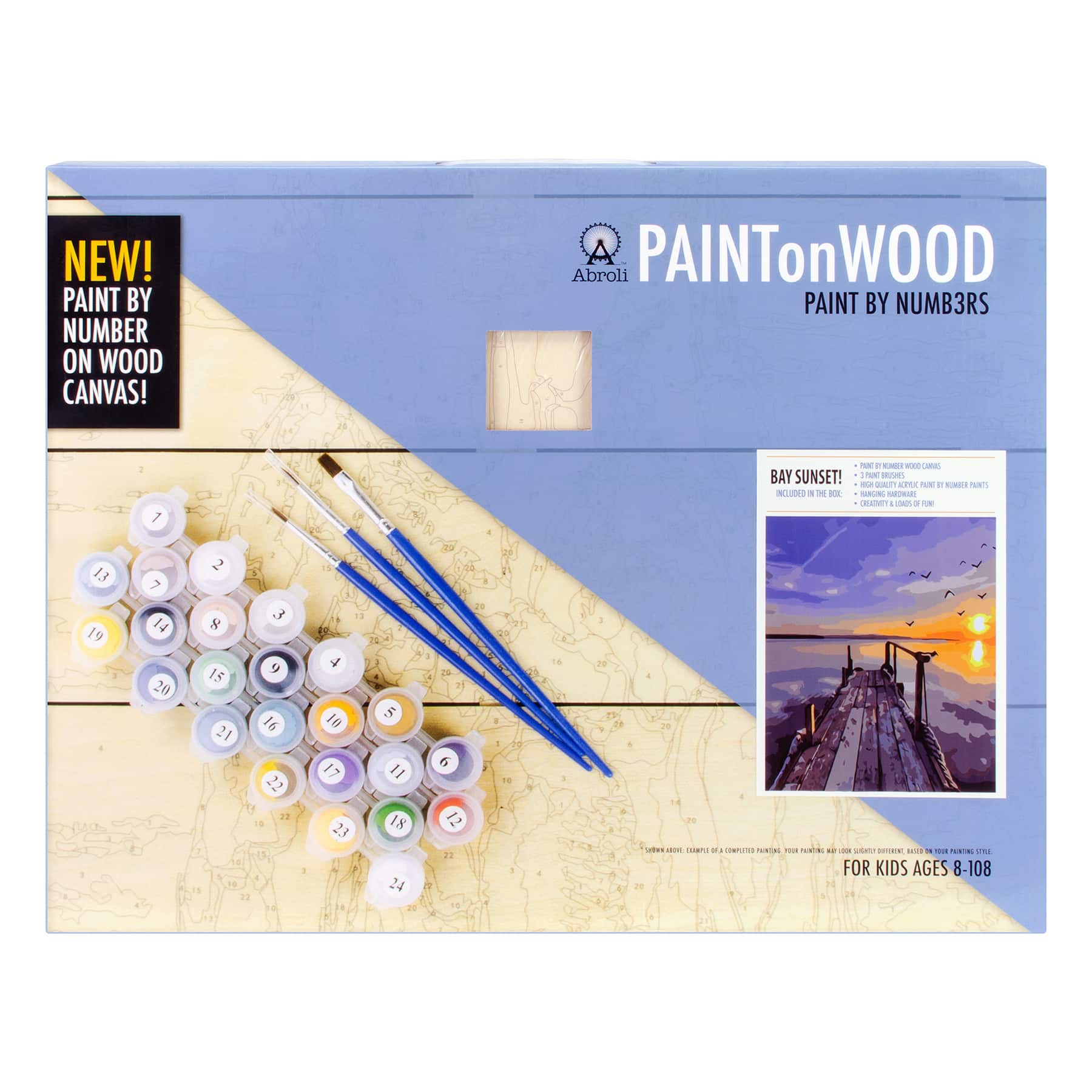 Abroli Large Bay Sunset Paint On Wood by Number Kit