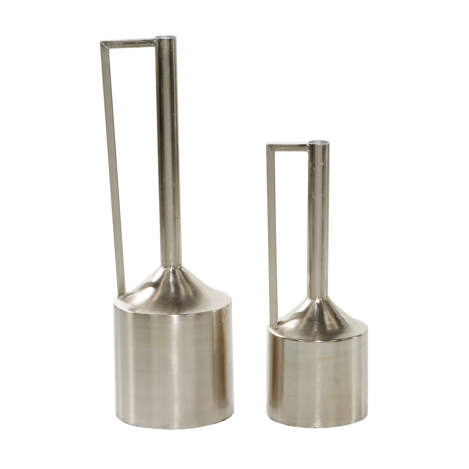 Silver Metal Glam Vase Set