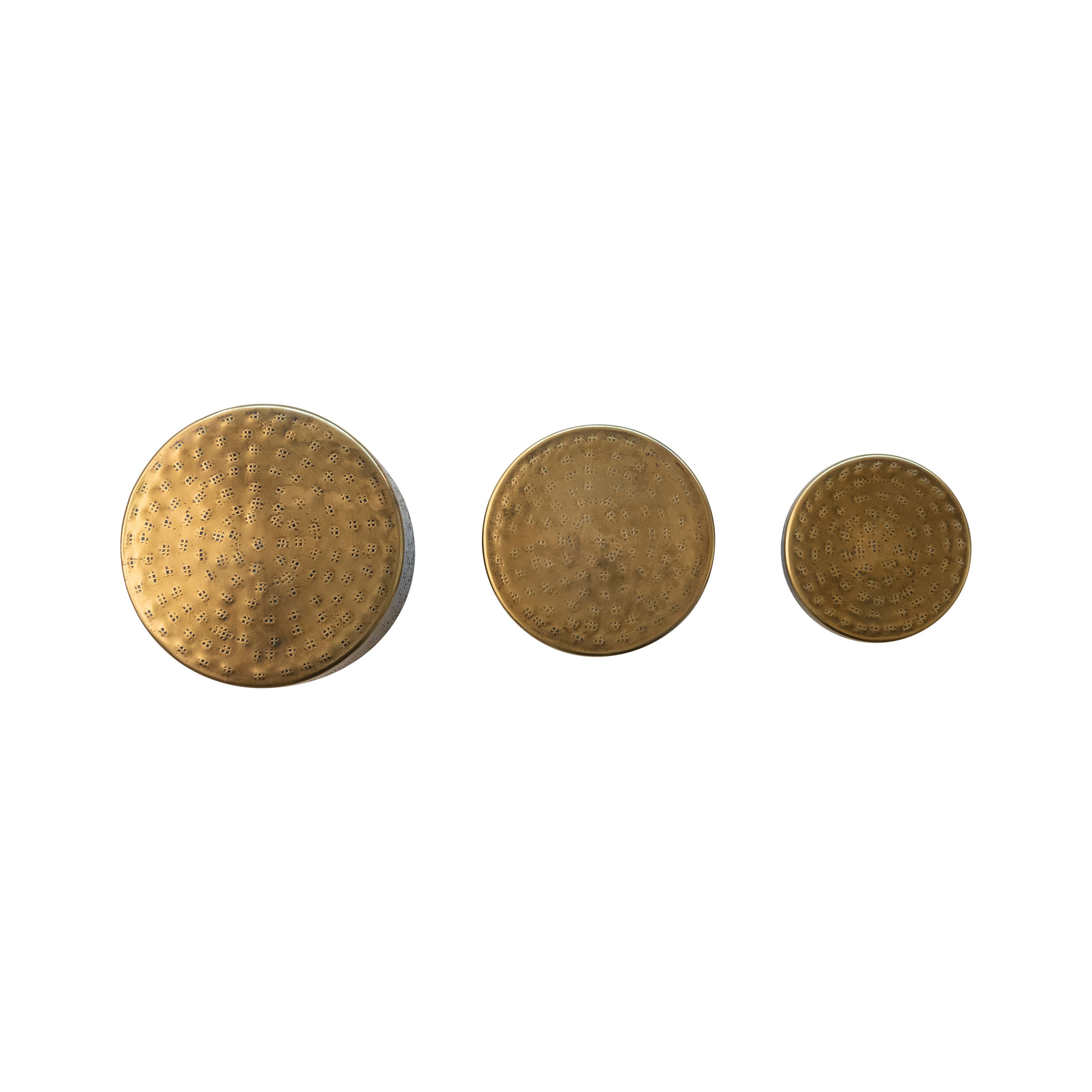 Hello Honey® Antique Brass Hammered Debossed Aluminum Containers