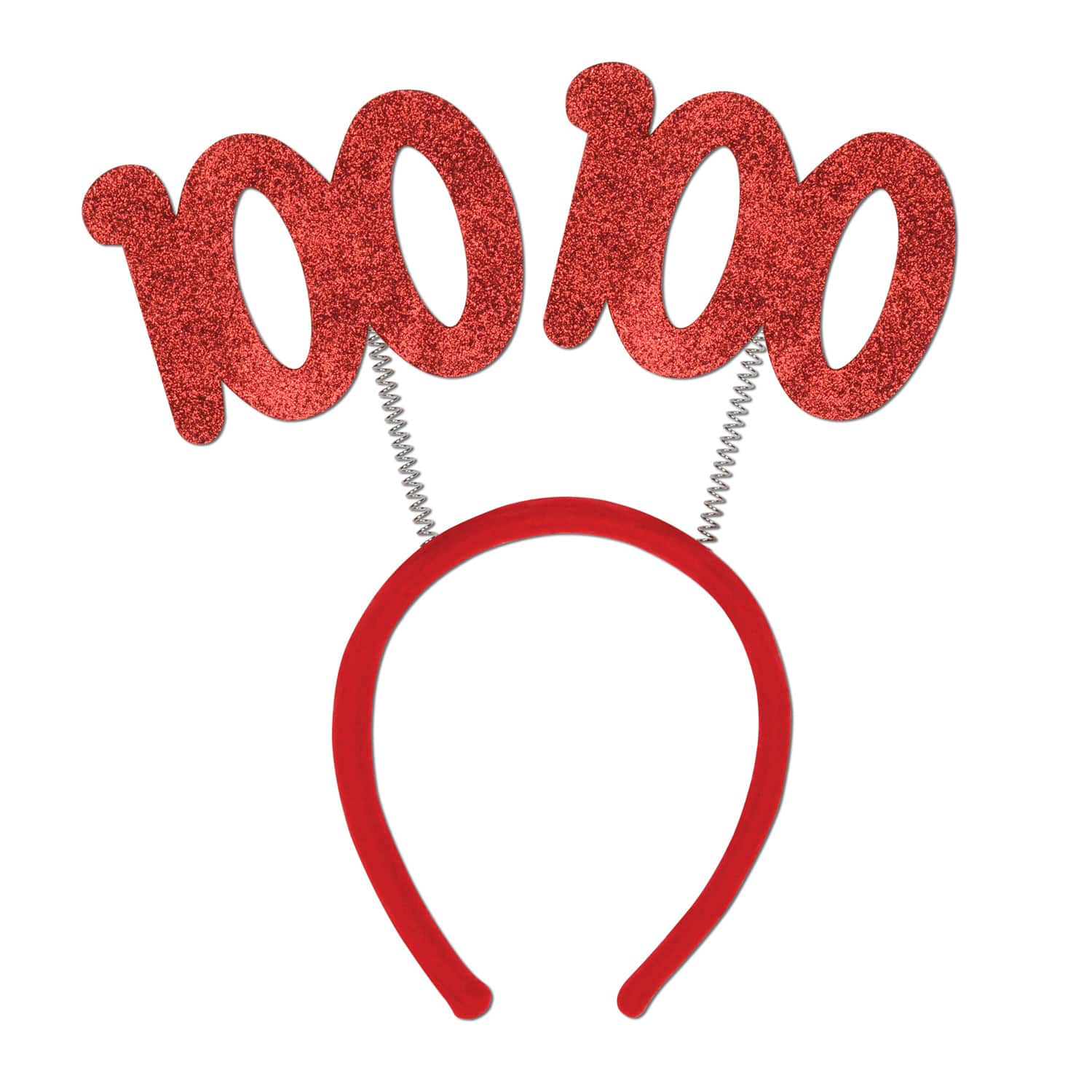 Beistle Adult Red "100" Glittered Boppers, 2ct.