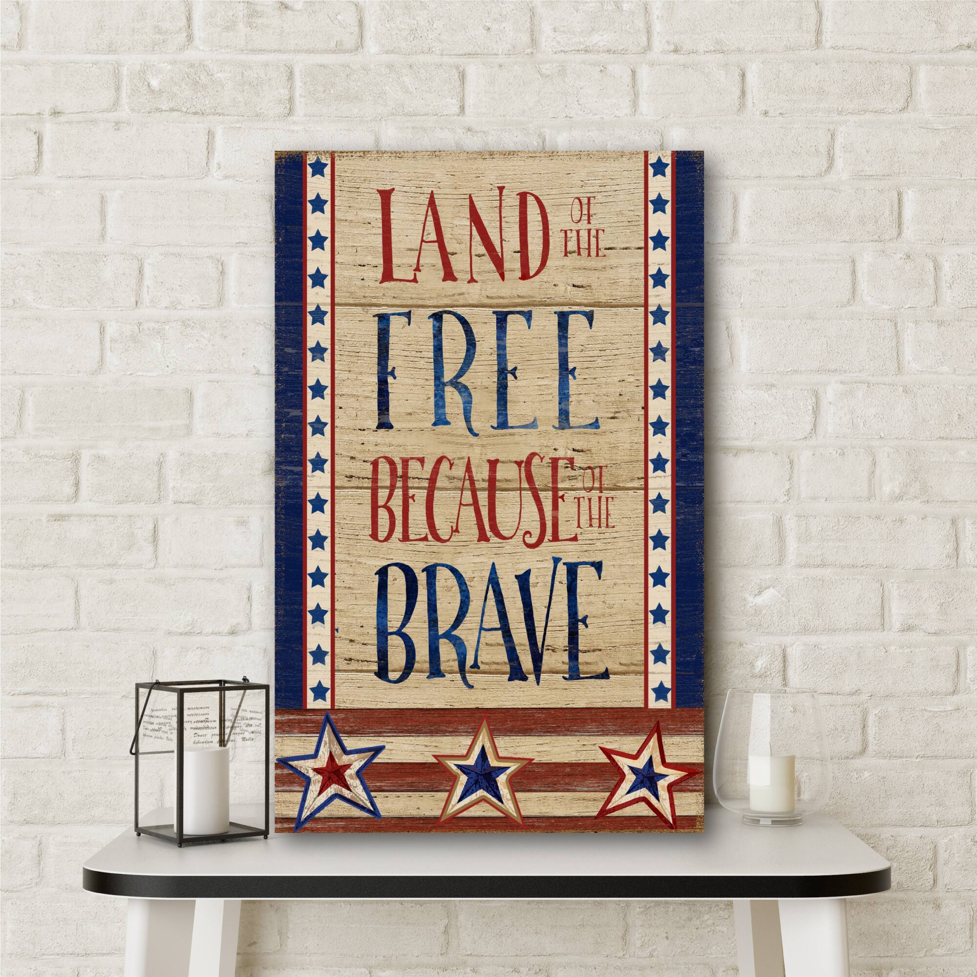 Courtside Market® Celebrate 250™ Wounded Warrior Project® Land of the Free Flag Gallery Wrapped Canvas Wall Art