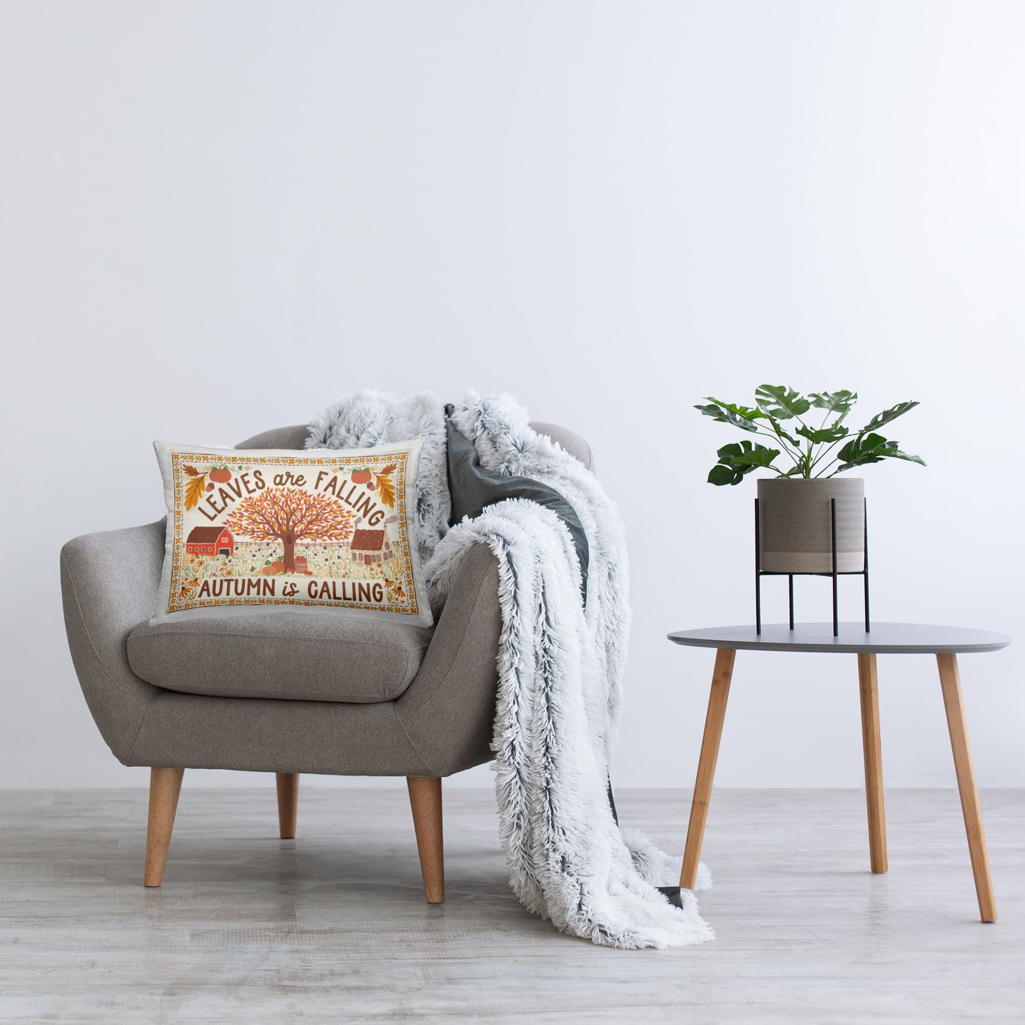 Stupell Industries Leaves Are Falling Scene Decorative Printed Throw Pillow