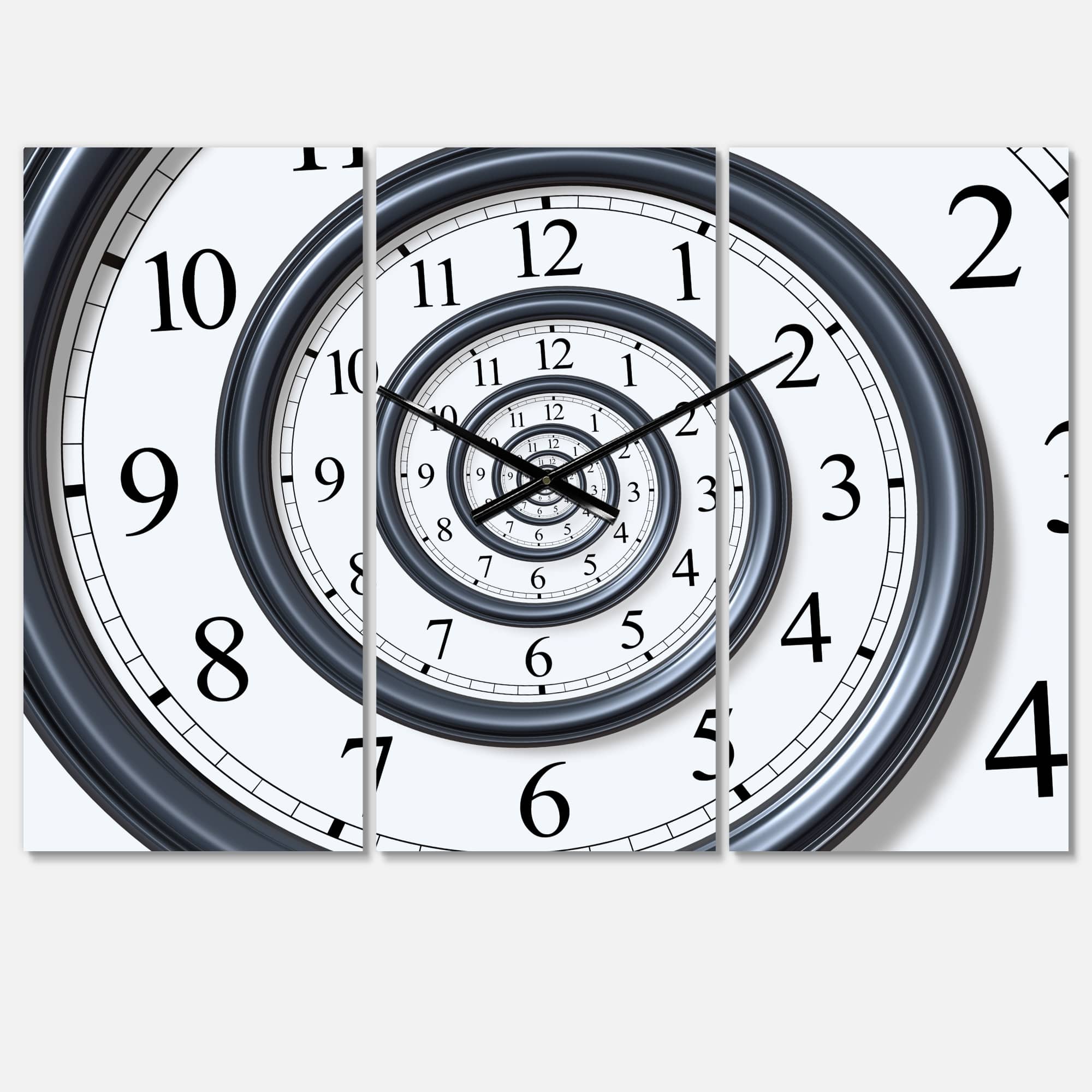 Designart 'Time Spiral Analog Wall Modern Multipanel Wall Clock