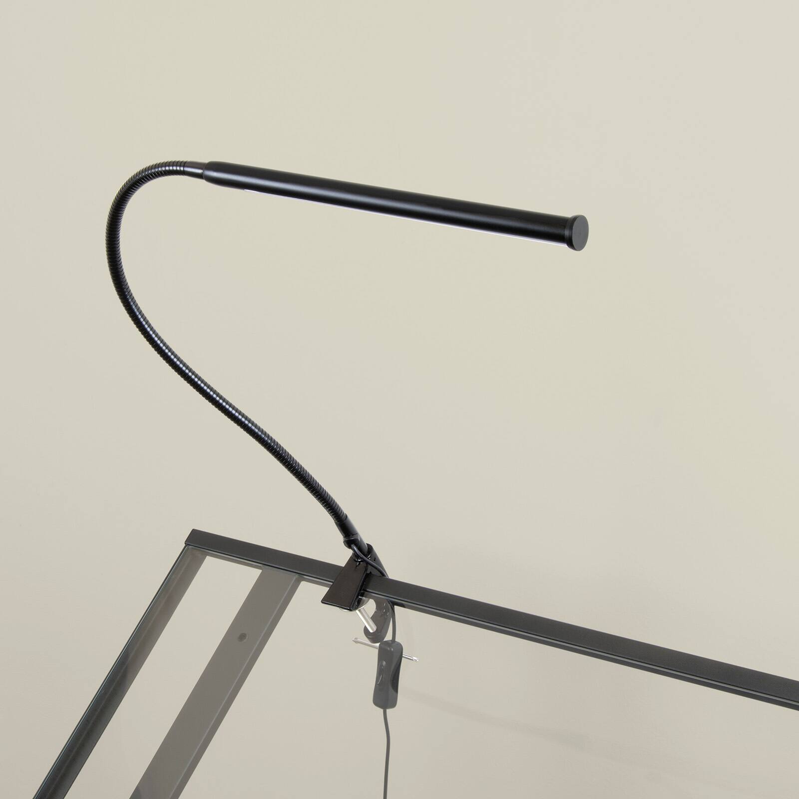 Studio Designs Black Metal LED Bar Clamp Lamp with Flexible Neck