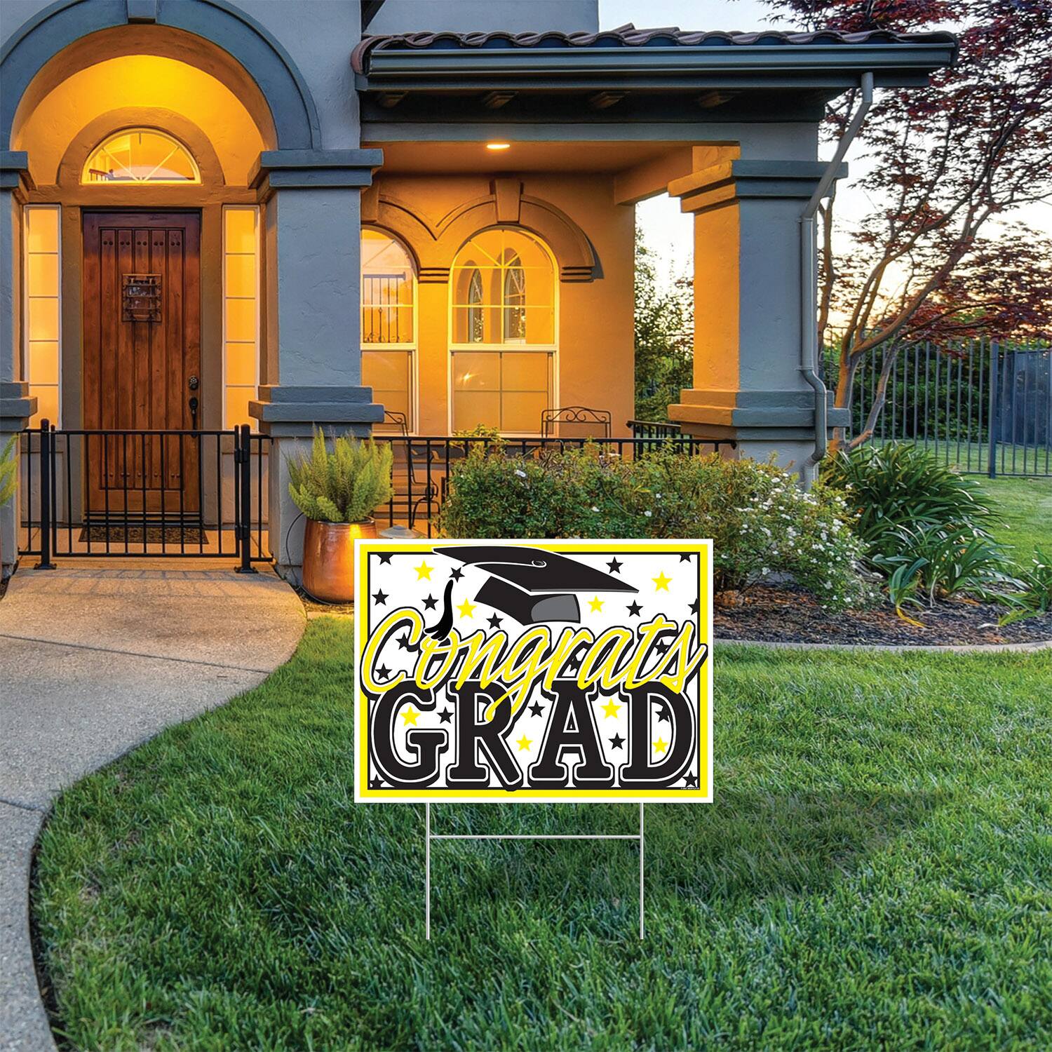 Beistle 11.5" x 15.5" Plastic Congrats Grad Yard Sign