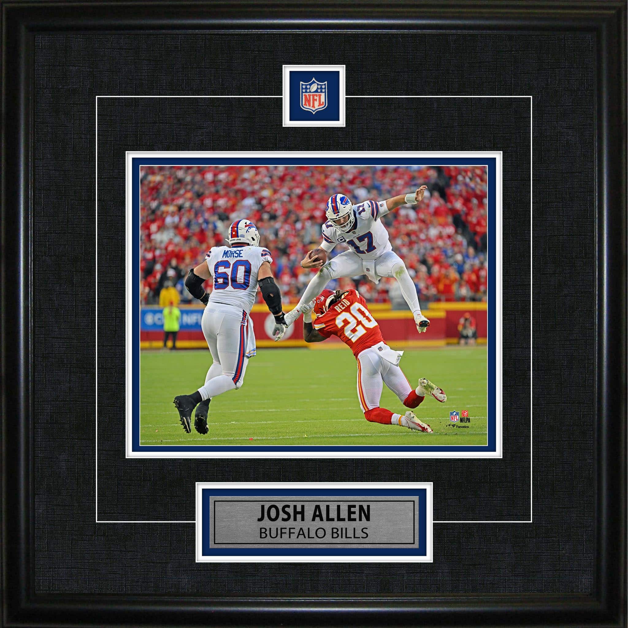 Josh Allen Framed Pin & Plate Bills 16" x 20"