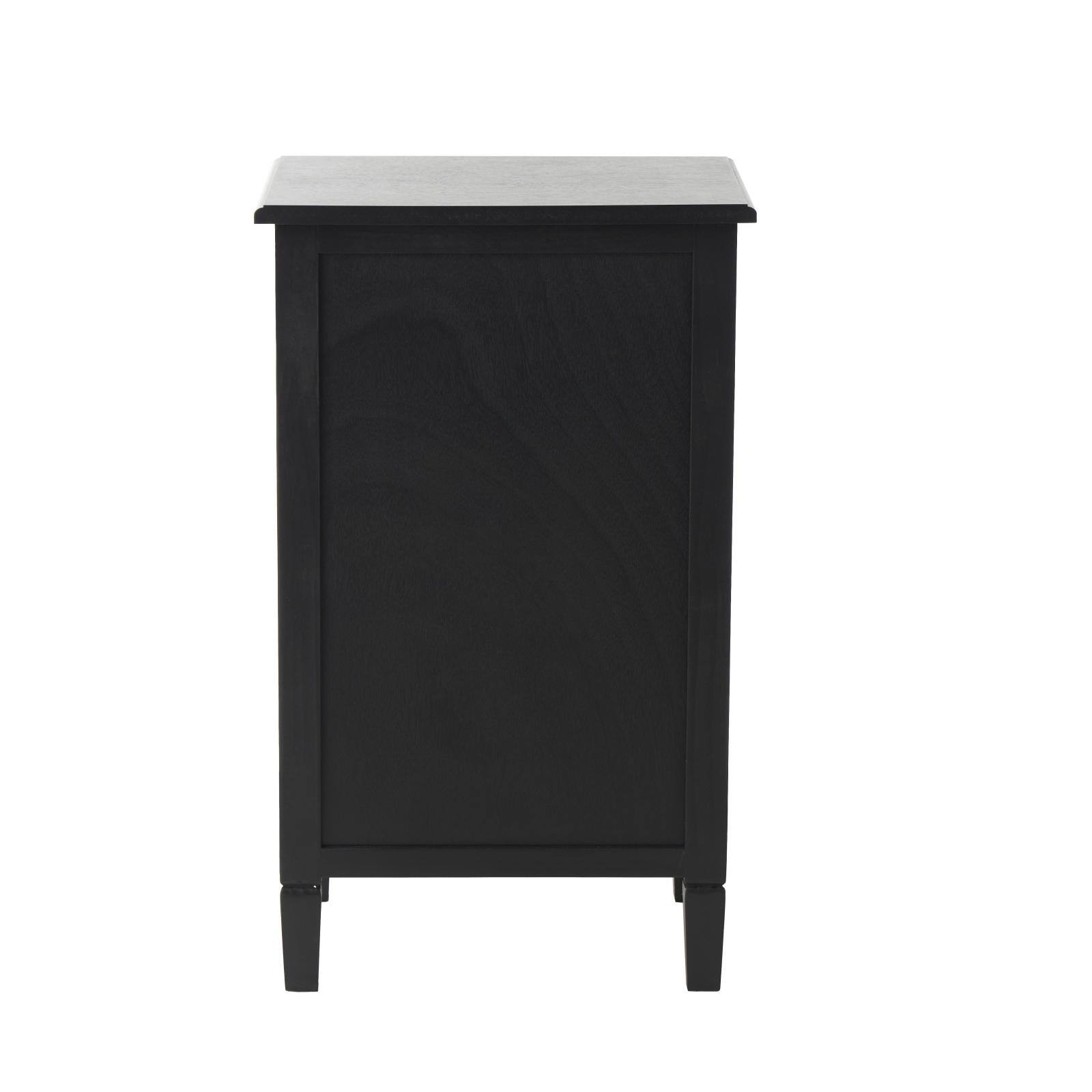 16" x 13" x 26" Black Handmade Room Cabinet with Rattan Front