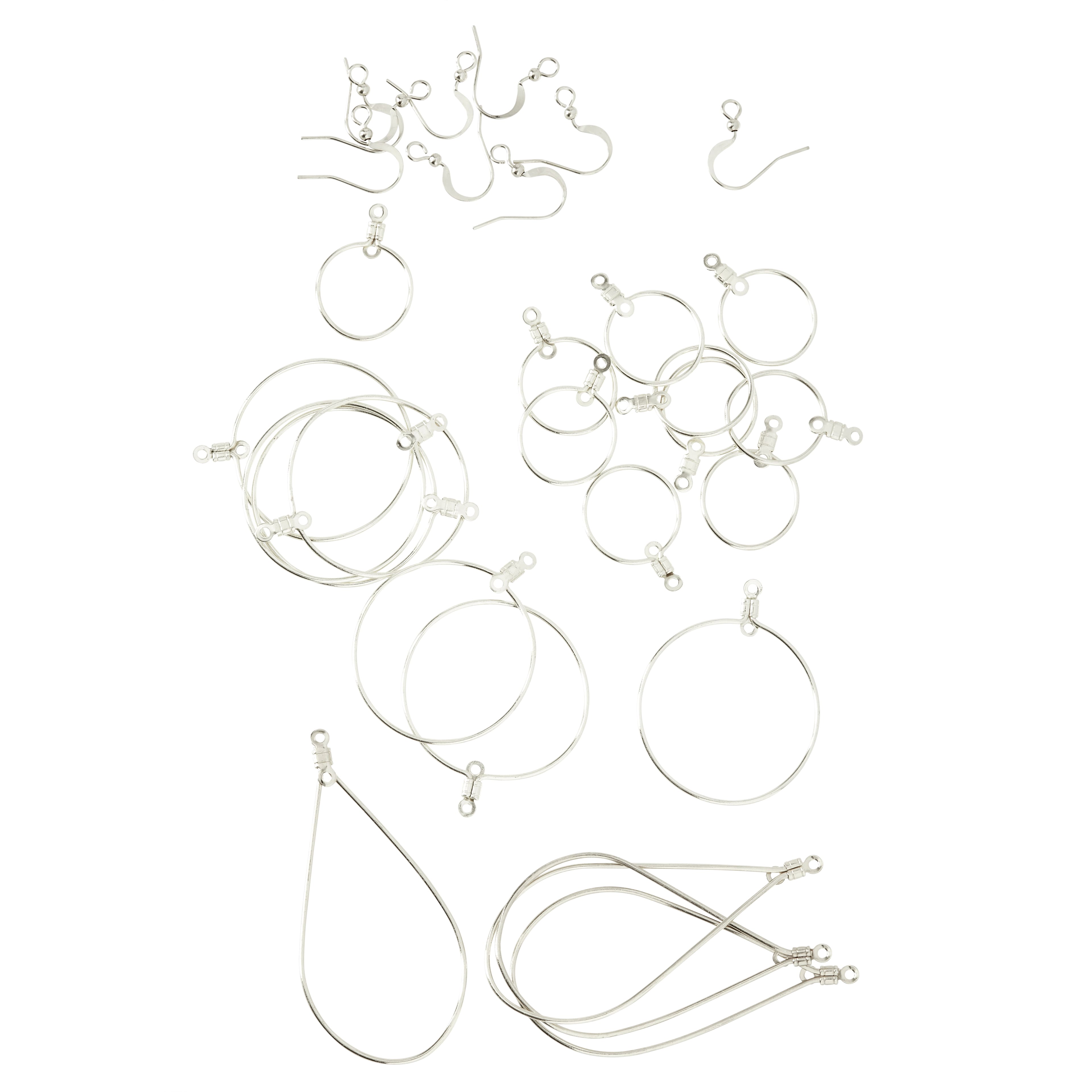 Premium Metals Rhodium Assorted Ear Wires by Bead Landing™