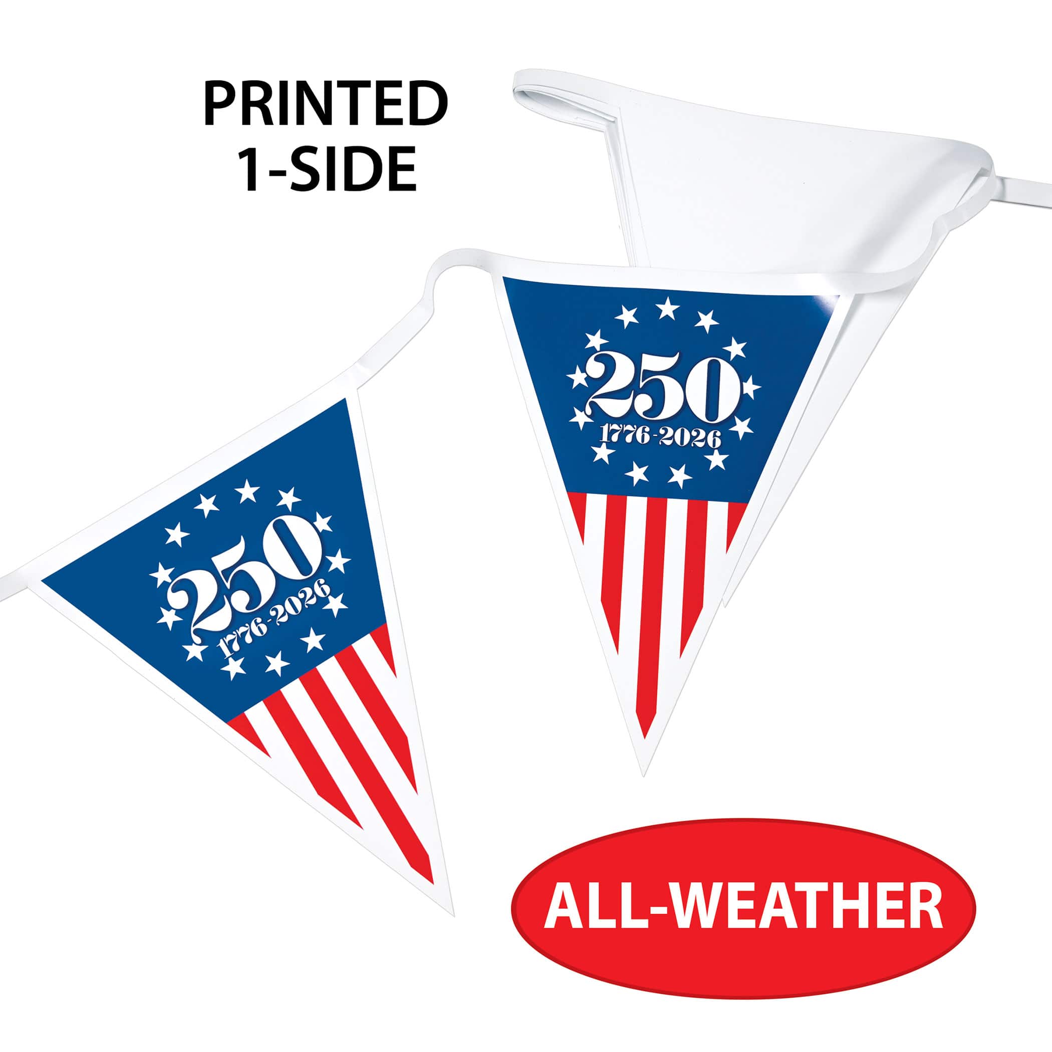 Beistle 9" x 10.75ft. Semiquincentennial Pennant Banner