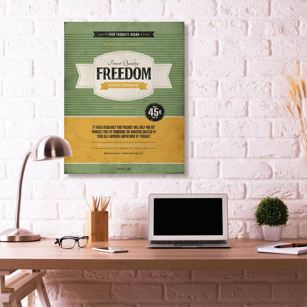 Stupell Industries Finest Quality Freedom Inspirational Canvas Wall Art